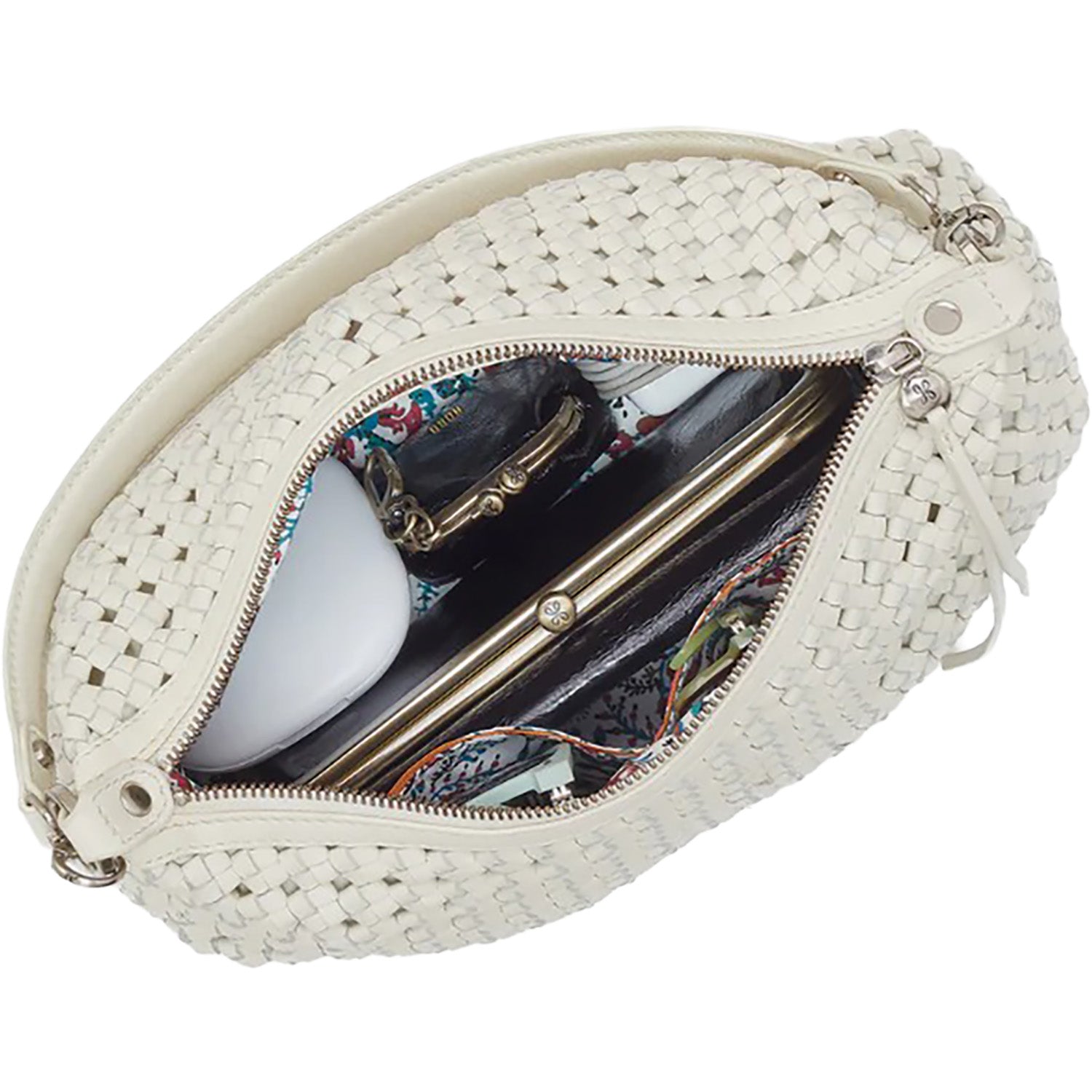 Womens Hobo Hobo Avon Shoulder Bag Handbag Whitecap Woven Leather Whitecap Woven Leather