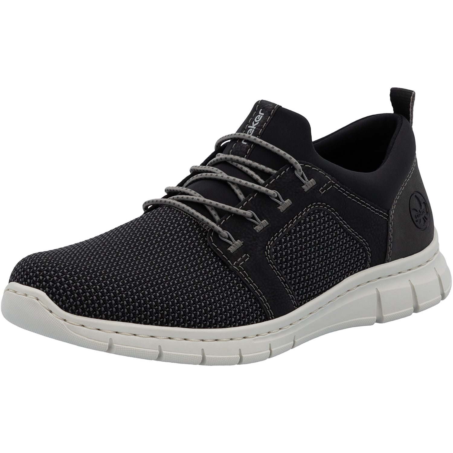 Mens Rieker Rieker B7796-02 Men's Lace Up Shoes Schwarz-Blei/Schwarz Mesh Schwarz-Blei/Schwarz Mesh