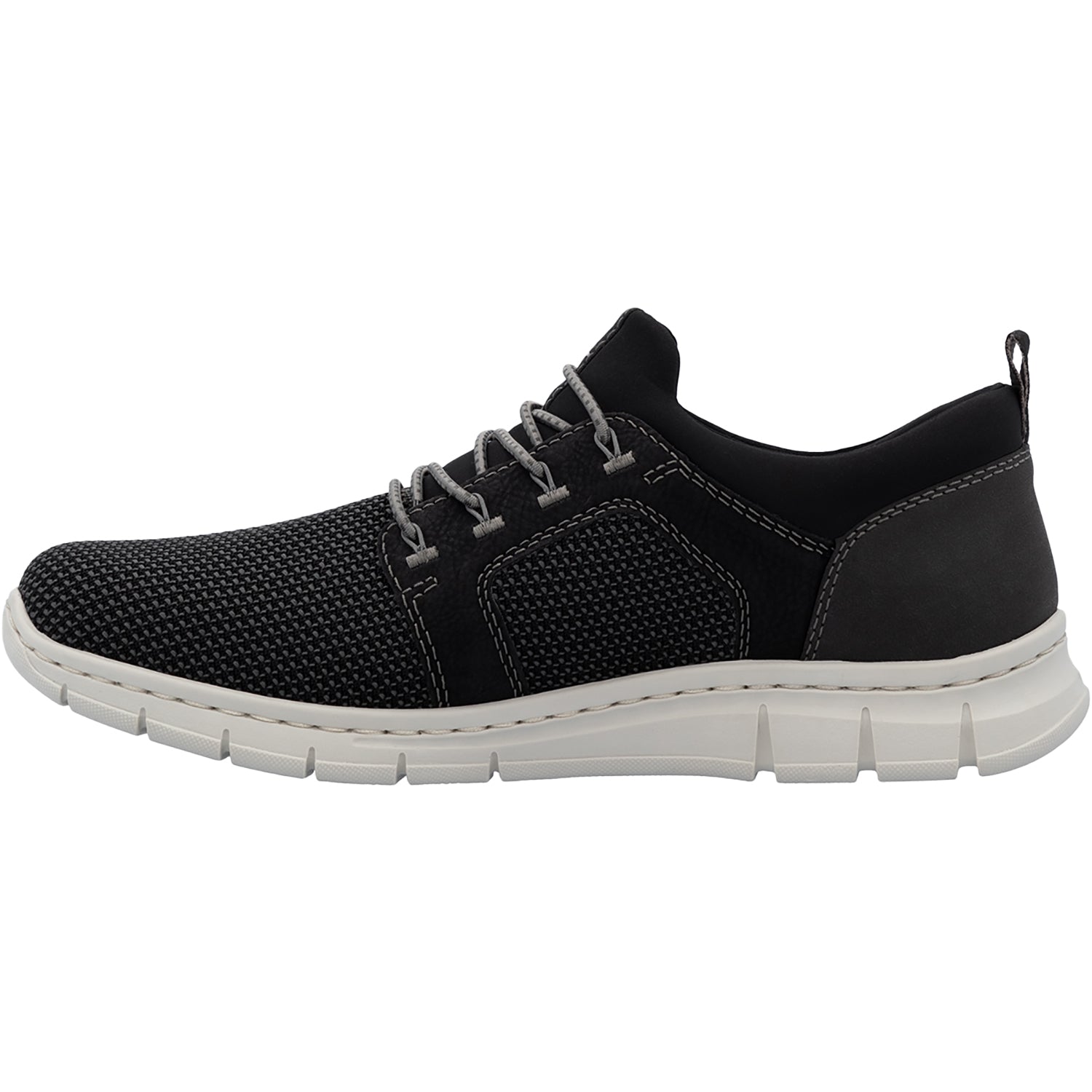 Mens Rieker Rieker B7796-02 Men's Lace Up Shoes Schwarz-Blei/Schwarz Mesh Schwarz-Blei/Schwarz Mesh