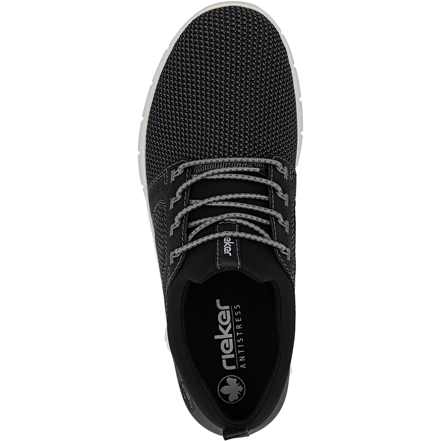 Mens Rieker Rieker B7796-02 Men's Lace Up Shoes Schwarz-Blei/Schwarz Mesh Schwarz-Blei/Schwarz Mesh