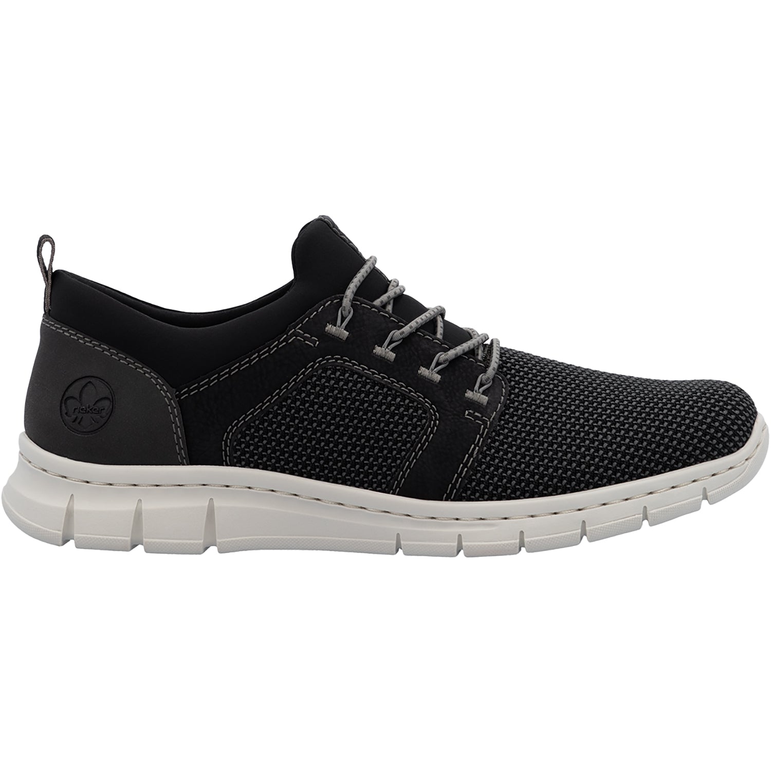 Mens Rieker Rieker B7796-02 Men's Lace Up Shoes Schwarz-Blei/Schwarz Mesh Schwarz-Blei/Schwarz Mesh