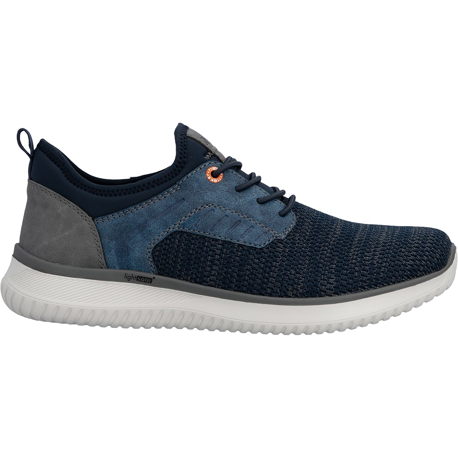 Mens Rieker Rieker B9651-14 Men's Casual Slip-Ons Ozean Grey/Baltik/Navy Ozean Grey/Baltik/Navy