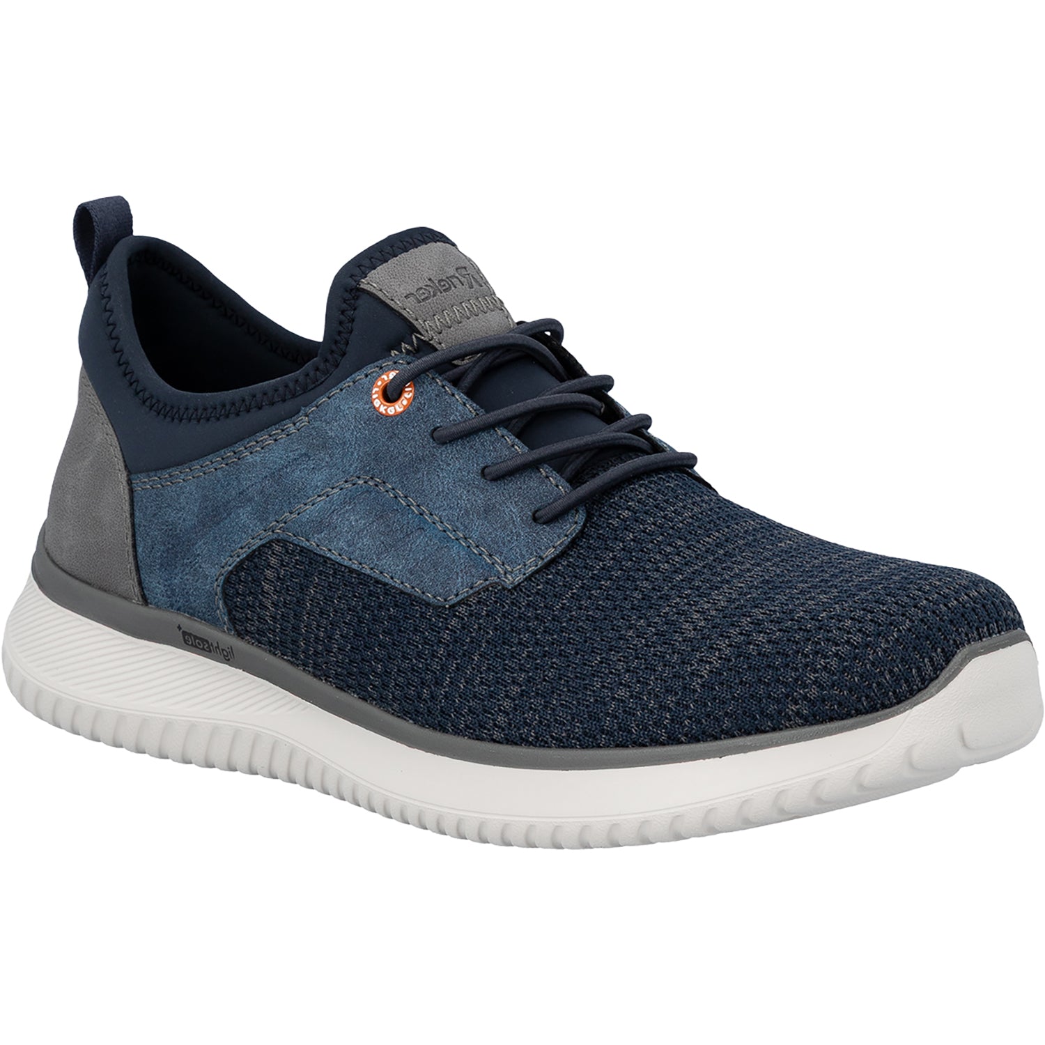 Mens Rieker Rieker B9651-14 Men's Casual Slip-Ons Ozean Grey/Baltik/Navy Ozean Grey/Baltik/Navy