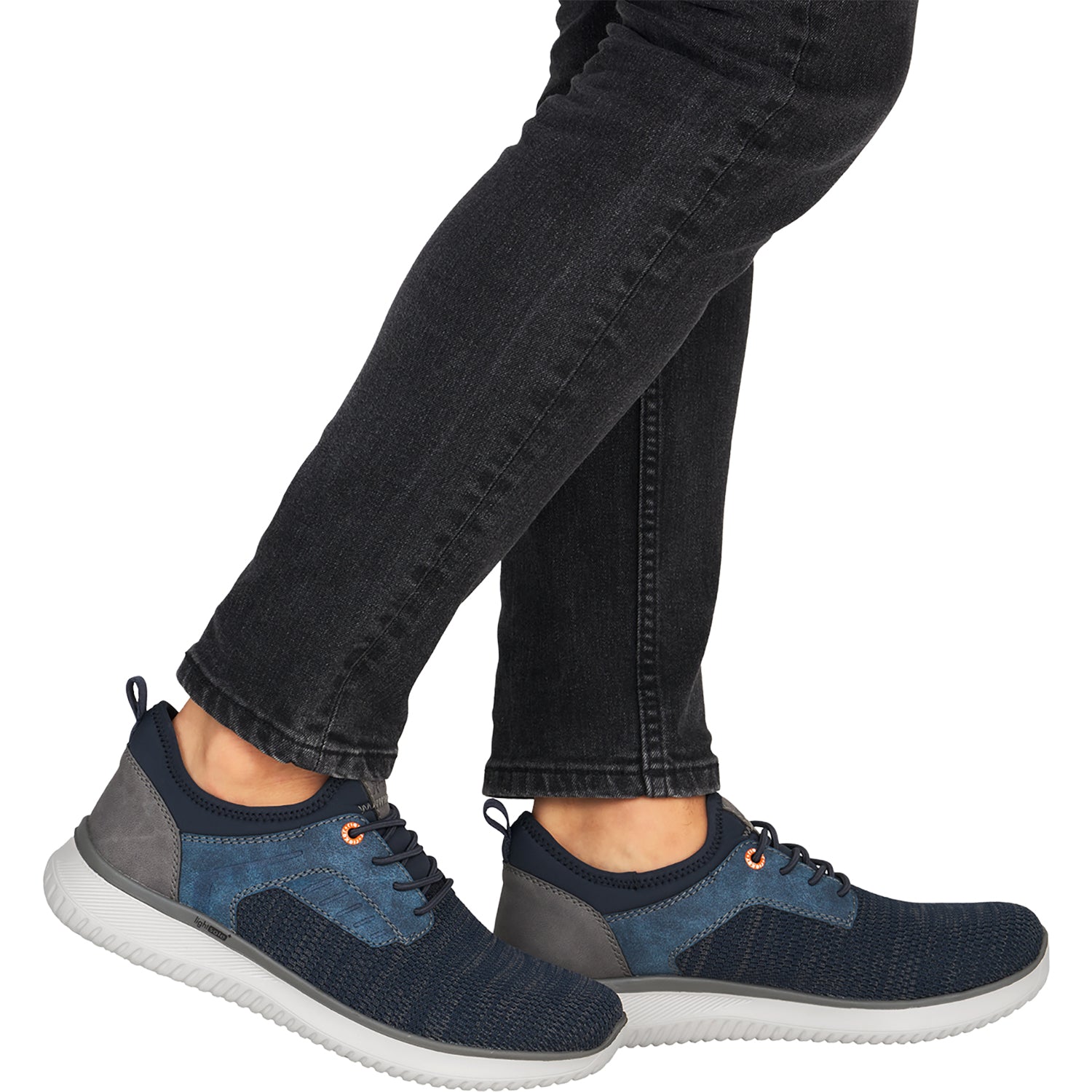 Mens Rieker Rieker B9651-14 Men's Casual Slip-Ons Ozean Grey/Baltik/Navy Ozean Grey/Baltik/Navy