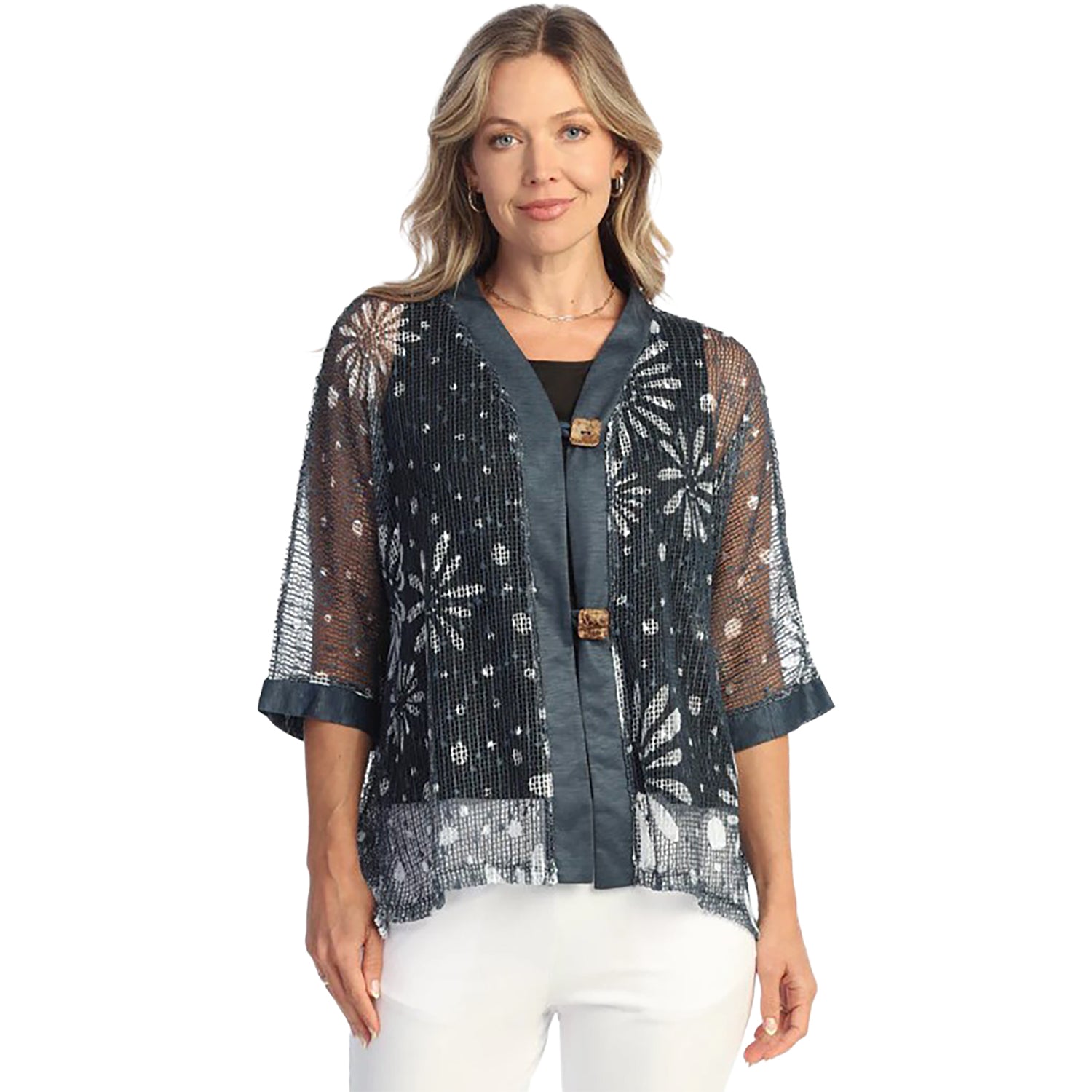 Womens Jess & jane Jess & Jane Boucle Mesh Cardigan Women's Outerwear Evangeline Evangeline