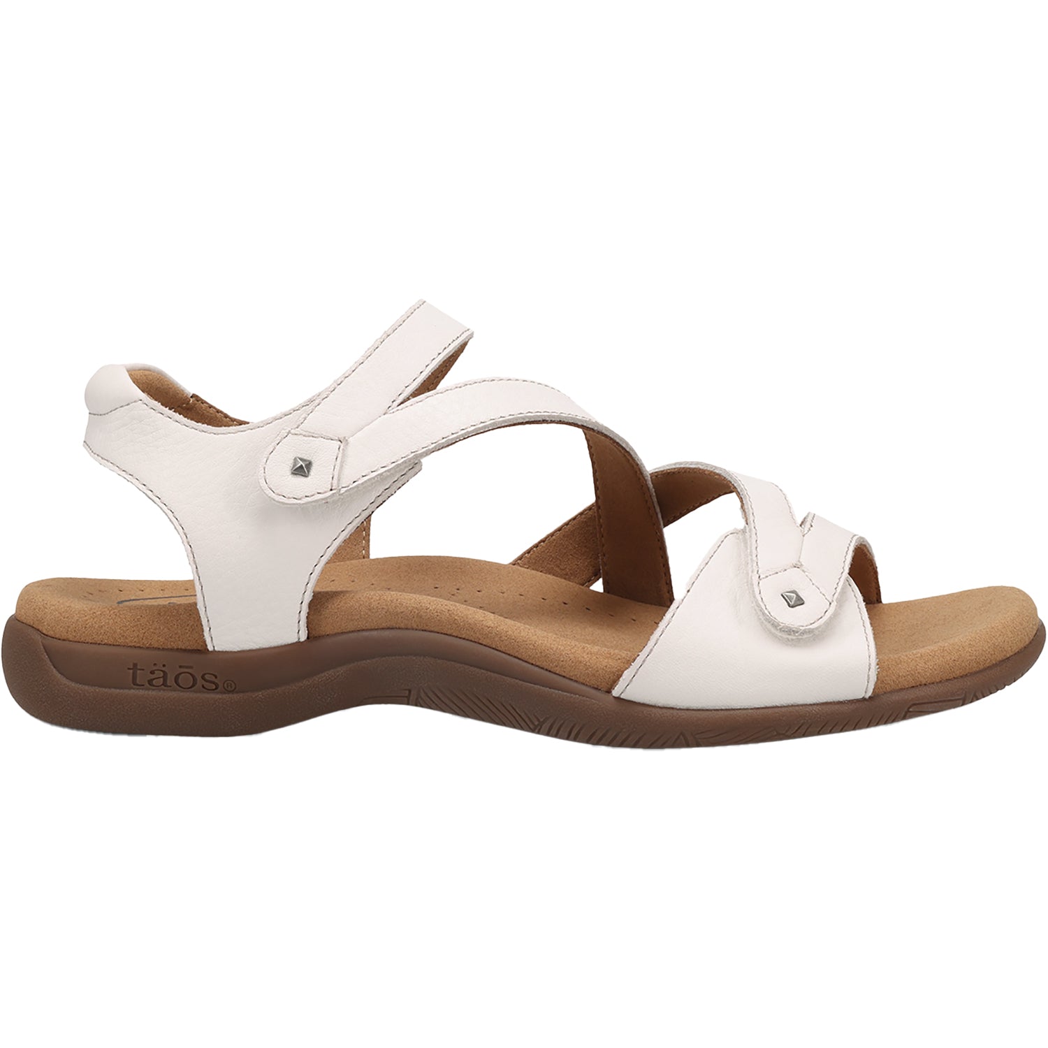 Womens Taos Taos Big Time Women's Ankle Strap Sandals White Leather White Leather