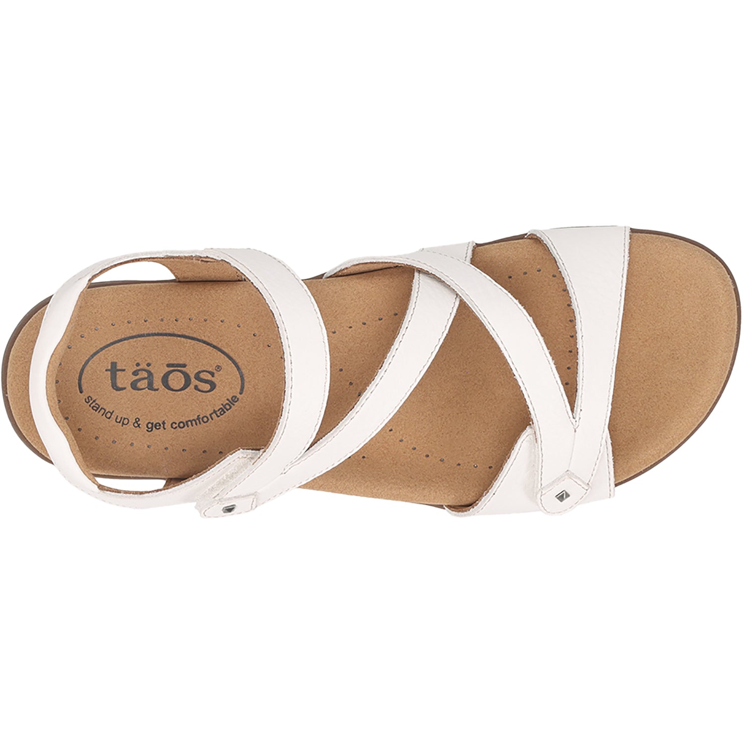 Womens Taos Taos Big Time Women's Ankle Strap Sandals White Leather White Leather