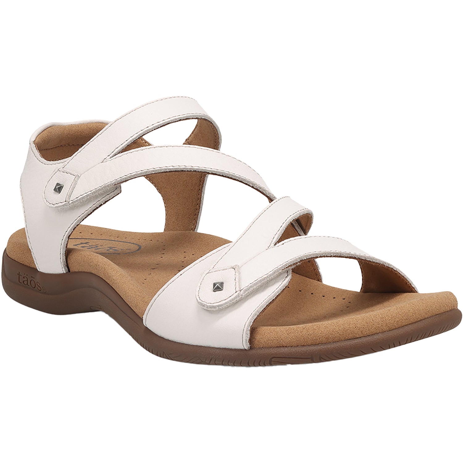 Womens Taos Taos Big Time Women's Ankle Strap Sandals White Leather White Leather