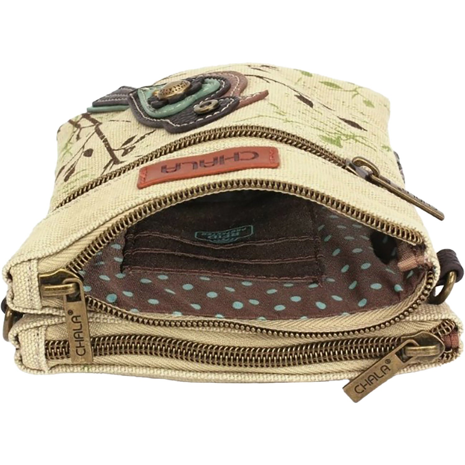 Unisex Chala Chala Bird Safari Double Pocket Crossbody Handbag Sand Sand