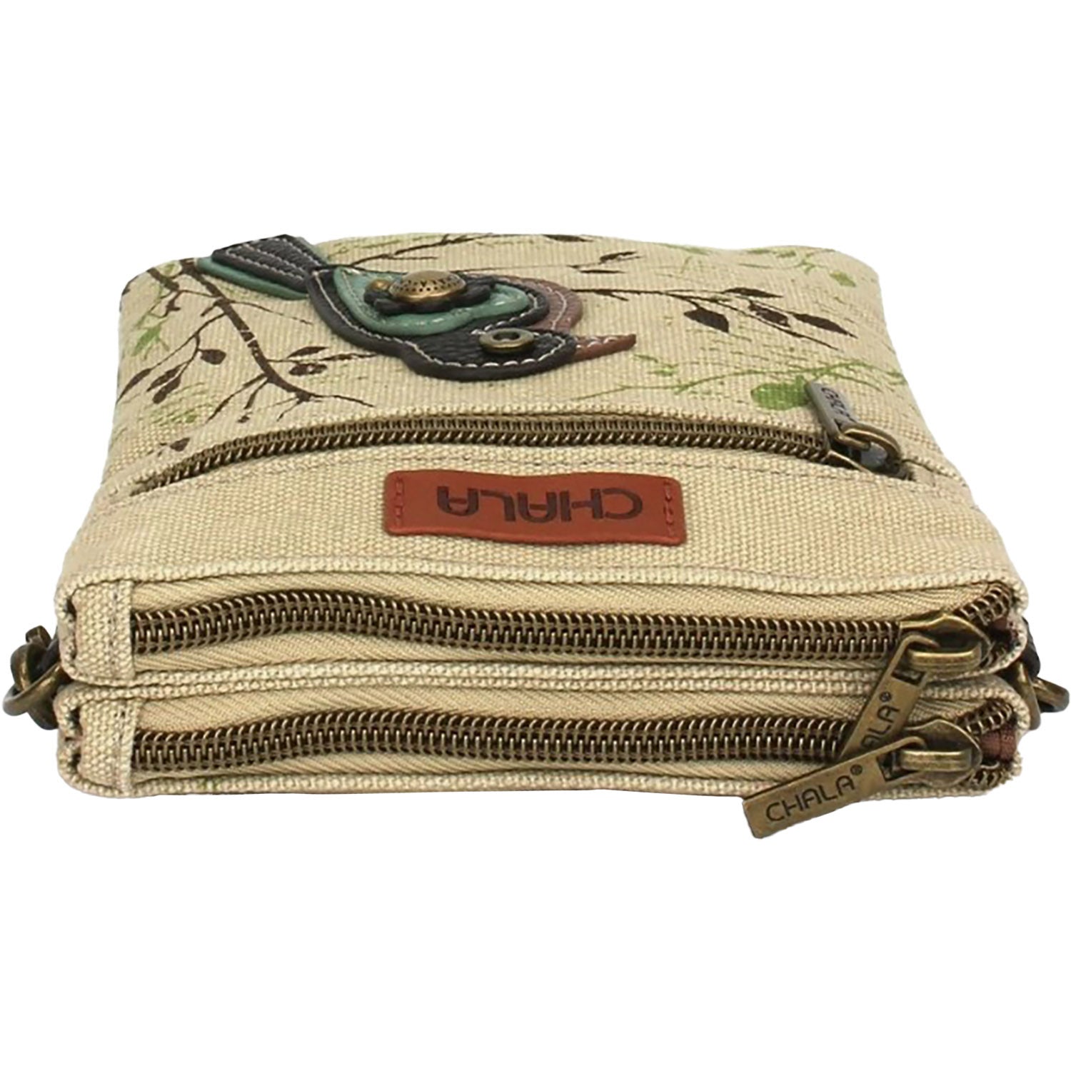 Unisex Chala Chala Bird Safari Double Pocket Crossbody Handbag Sand Sand