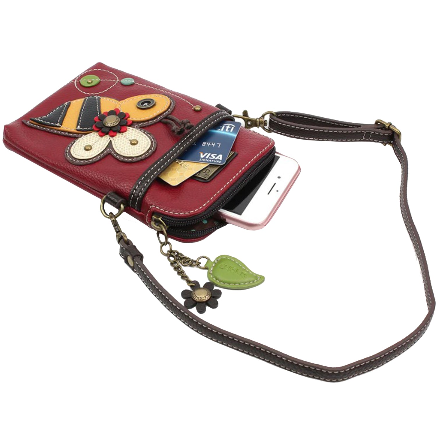 Womens Chala Chala Bumble Bee Cellphone Crossbody Burgundy Burgundy