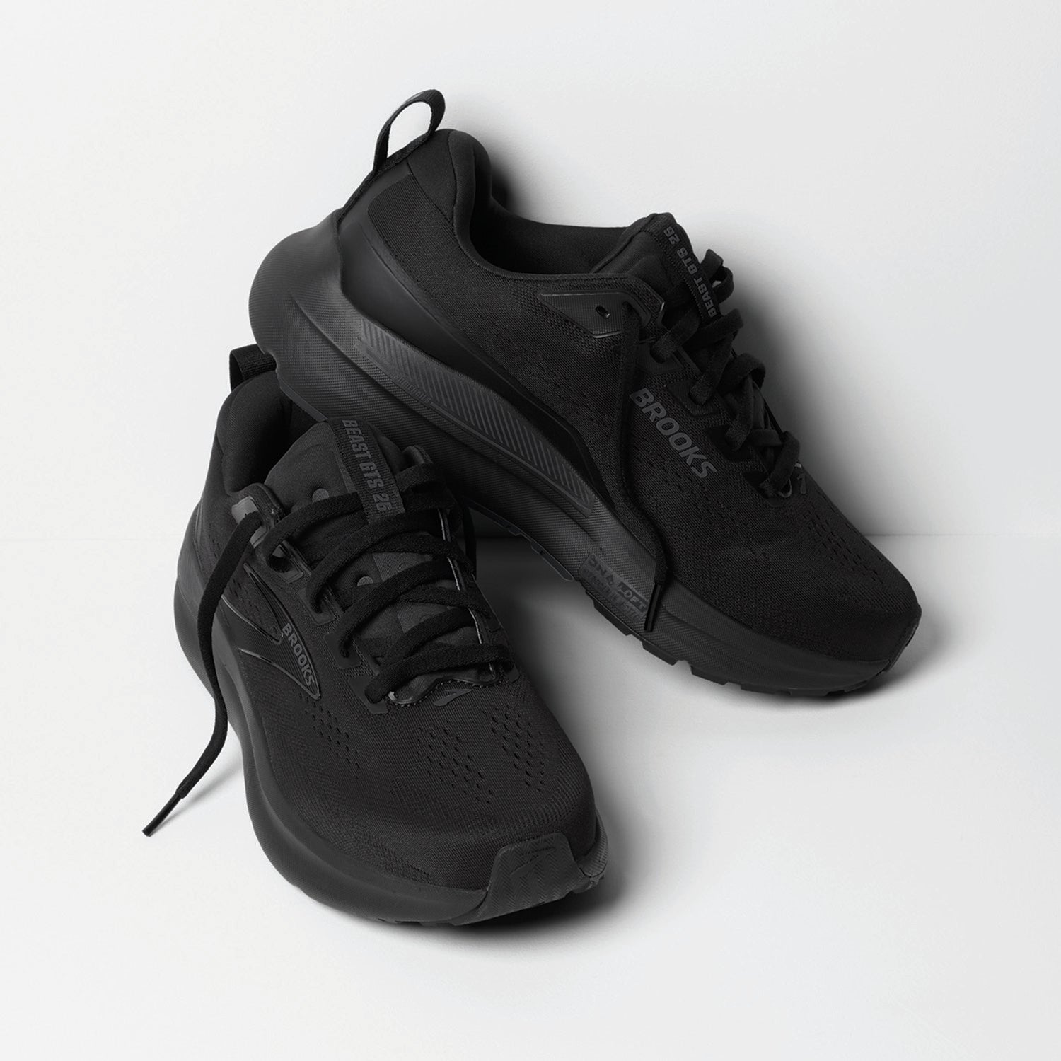 Mens Brooks Brooks Beast GTS 26 Men's Athletic Shoes Black/Black/Grey (Stability Support) Black/Black/Grey