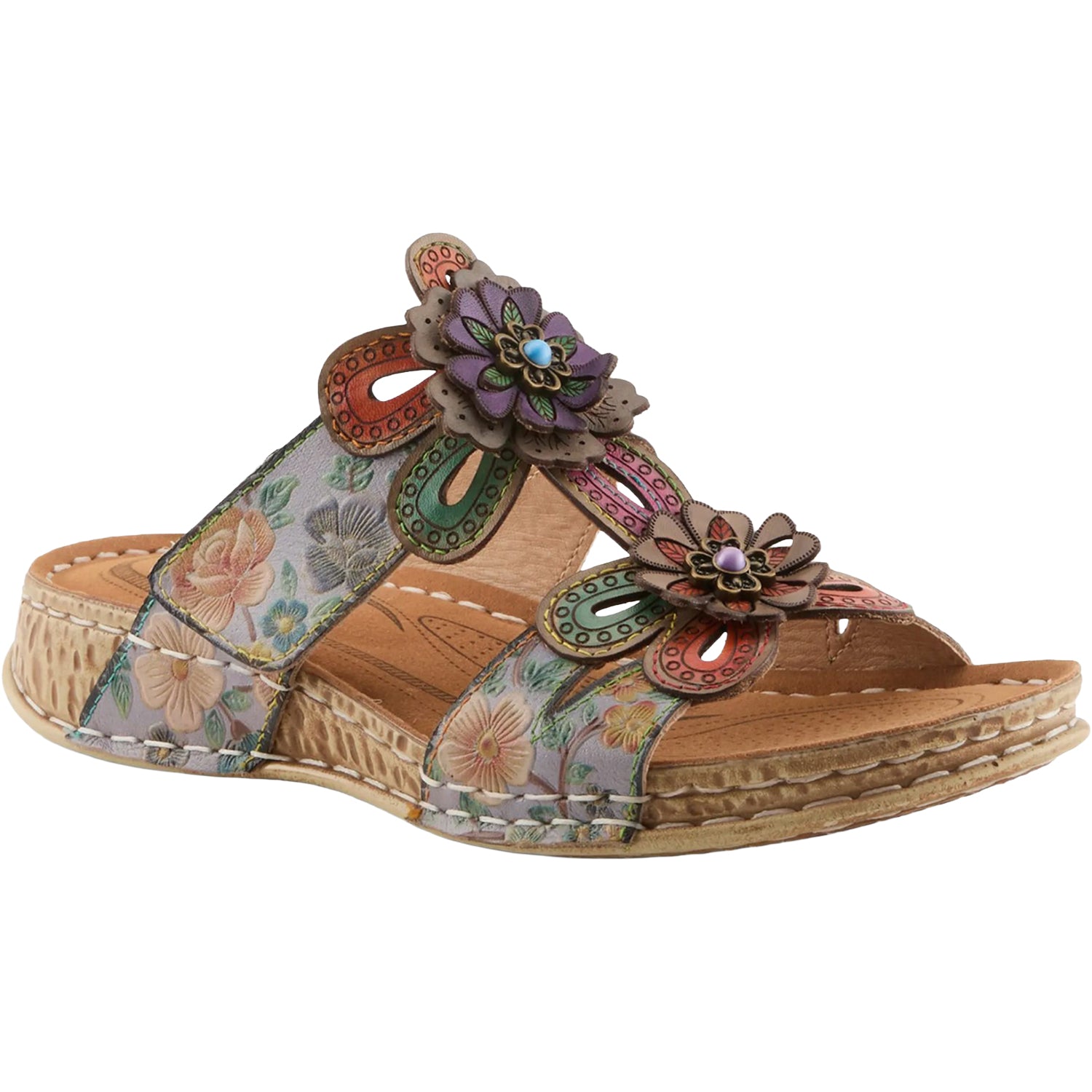 Womens L'artiste by spring step L'Artiste by Spring Step Beaudie Women's Sandals Grey Multi Grey Multi