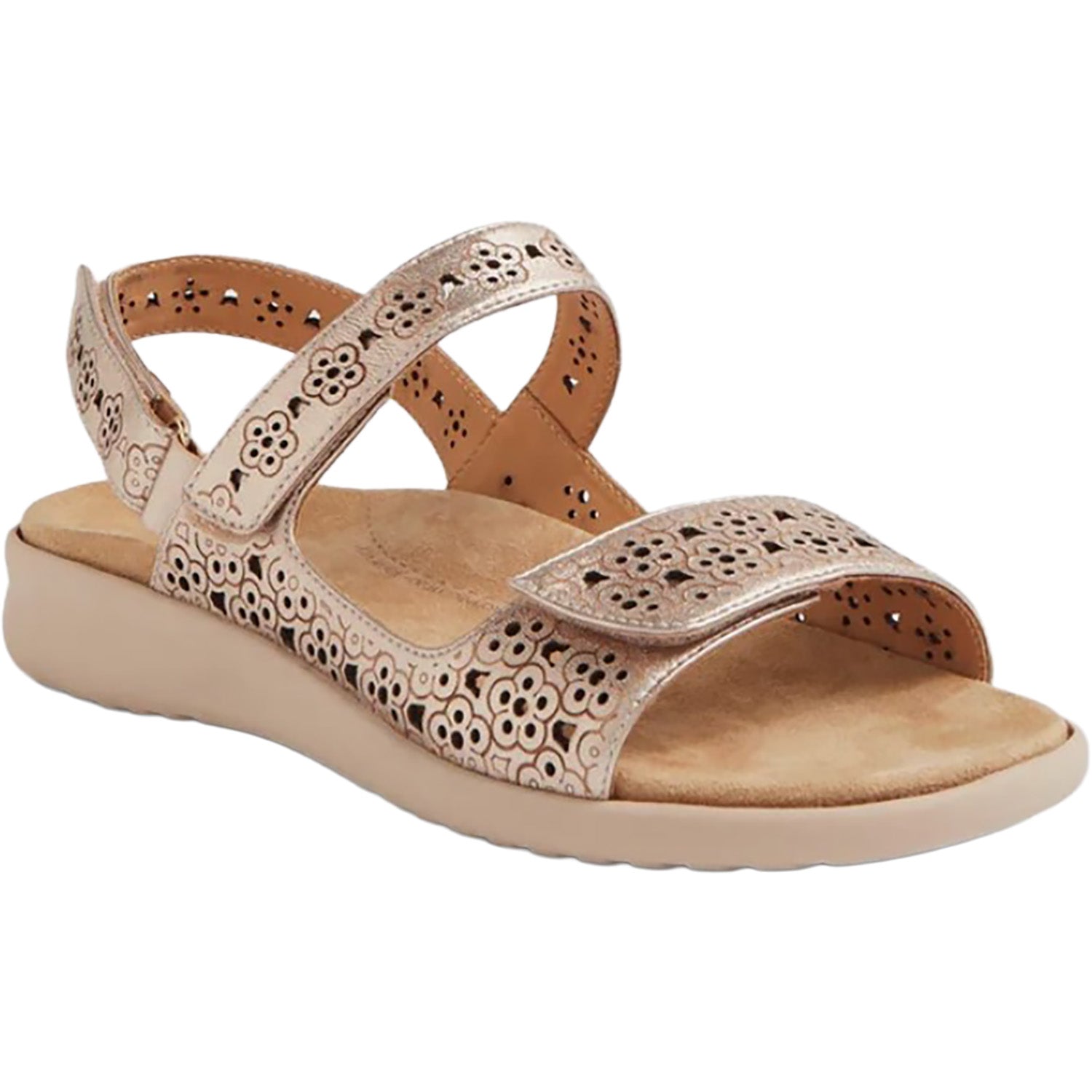 Womens Ziera Ziera Belon Women's Sandals Champagne-Almond Leather Champagne Almond Leather
