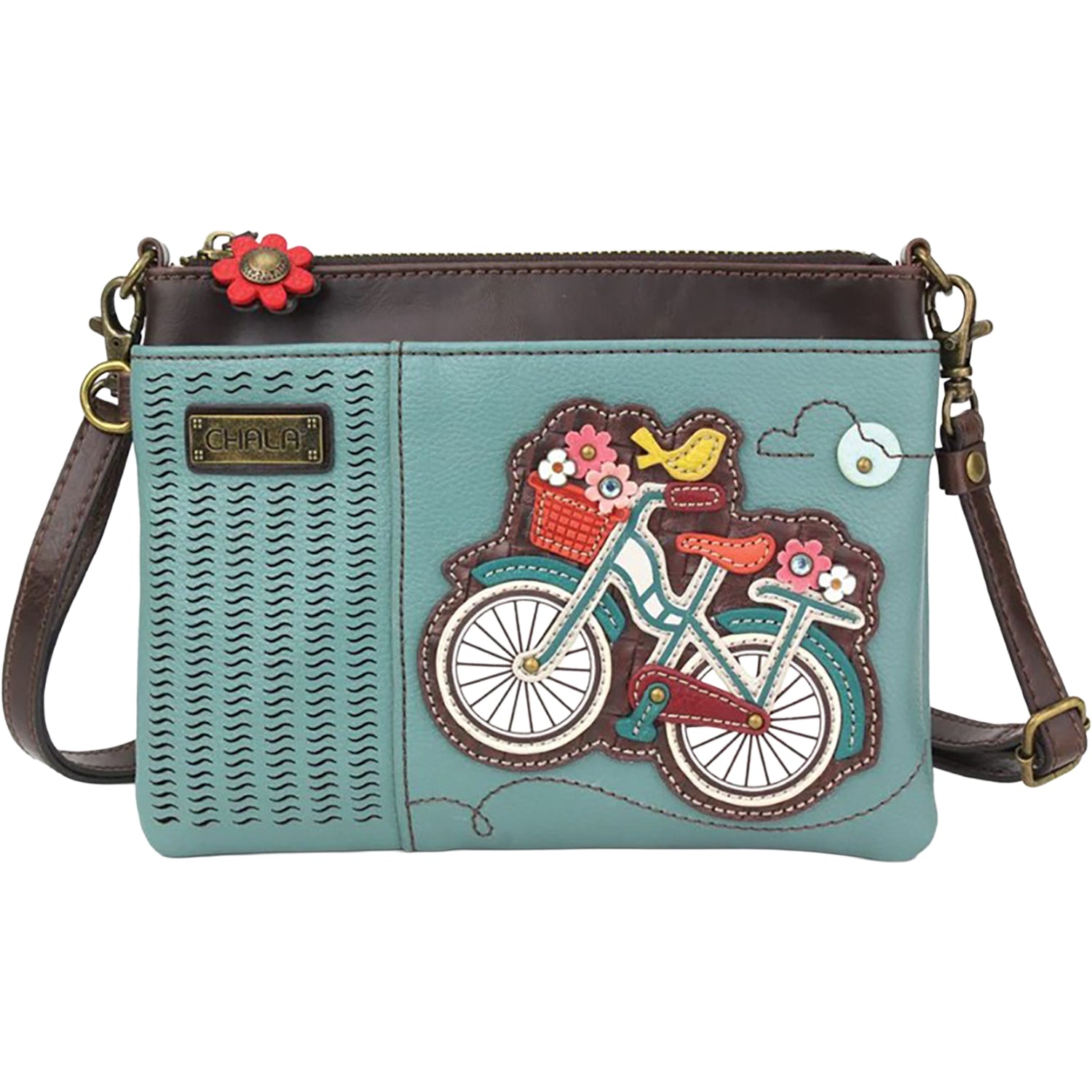 Womens Chala Chala Bicycle Lasercut Mini Crossbody Handbag Teal Teal