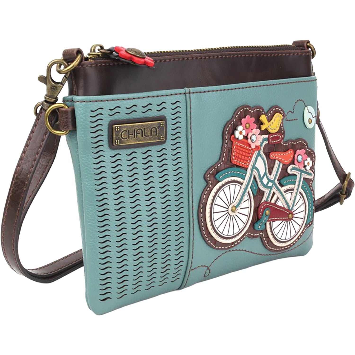 Womens Chala Chala Bicycle Lasercut Mini Crossbody Handbag Teal Teal