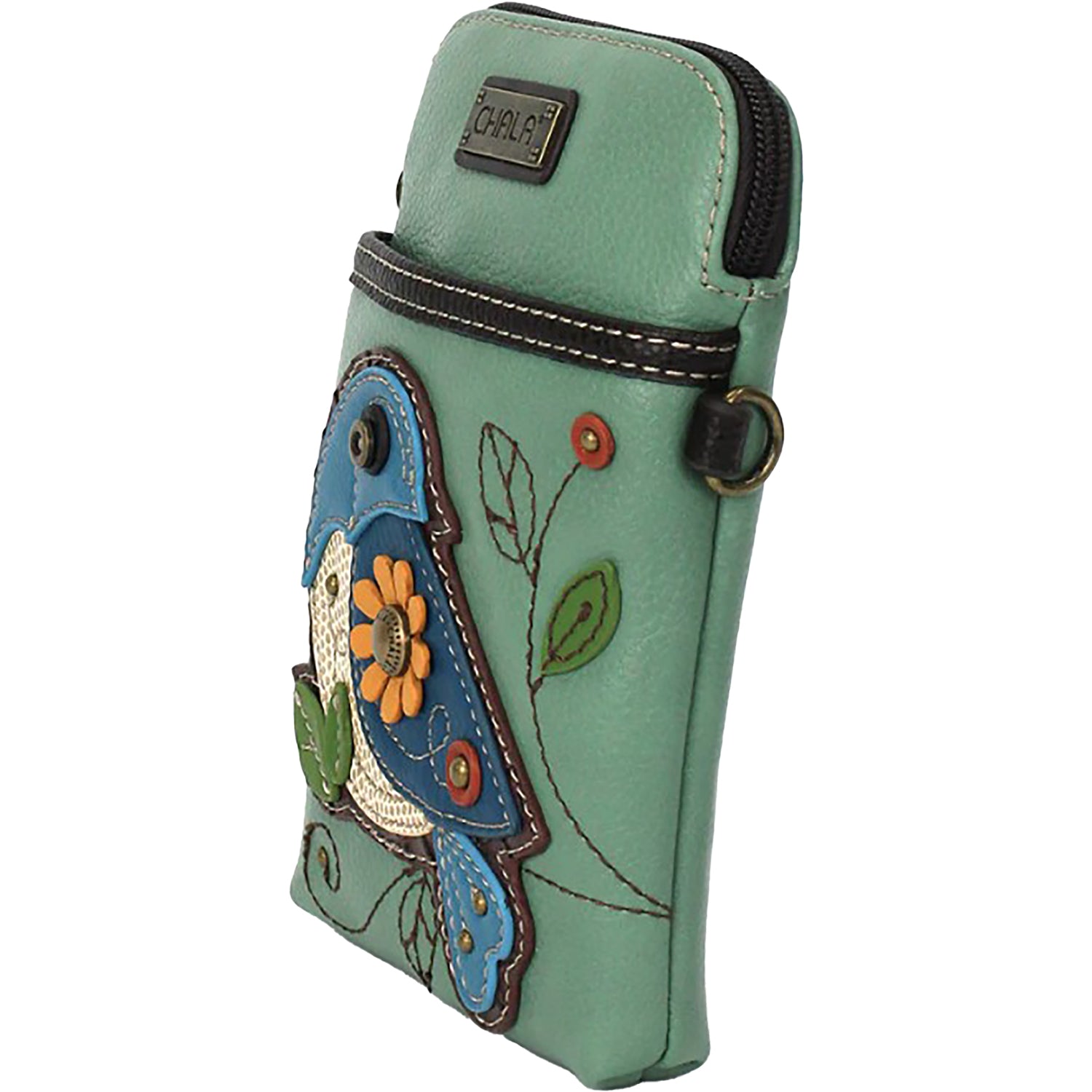Chala Chala Bird Cell Phone Crossbody Handbag Teal Teal