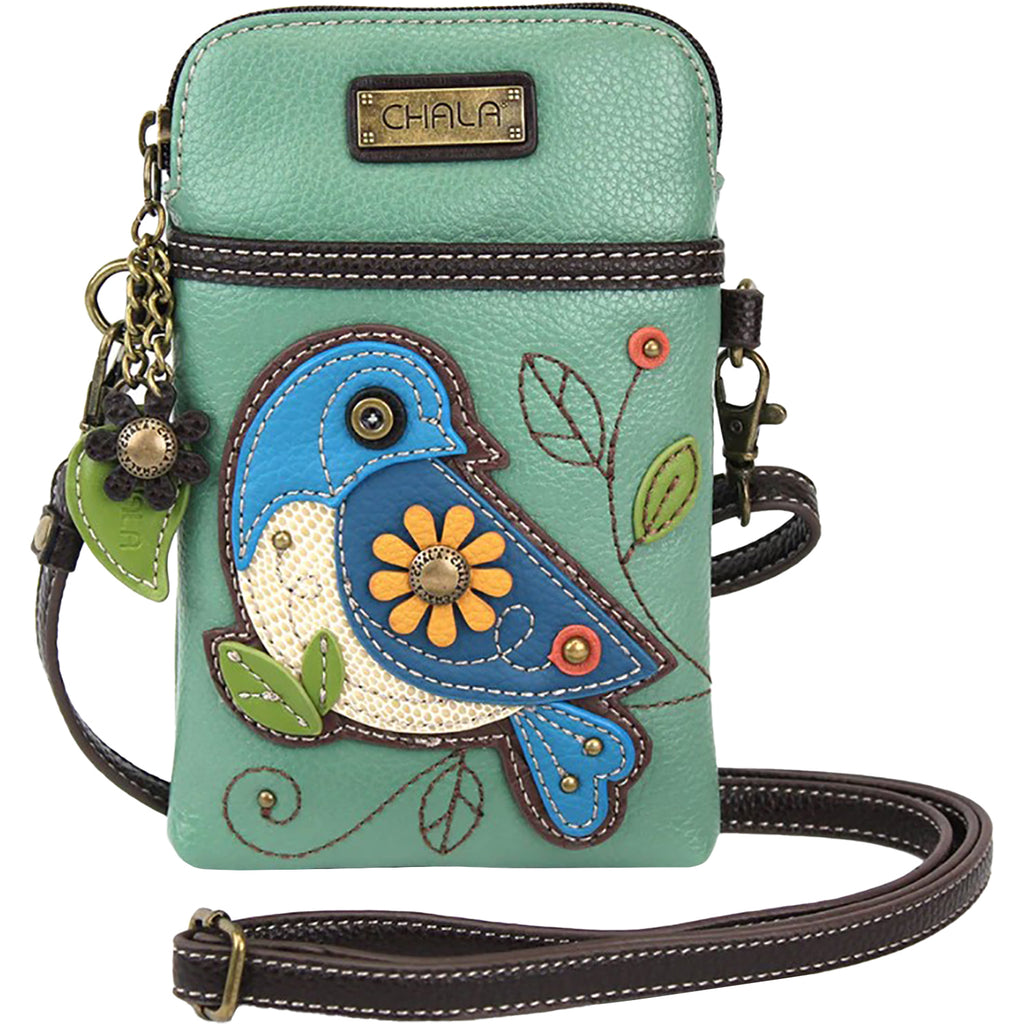 Chala Bird Cell Phone Crossbody Teal