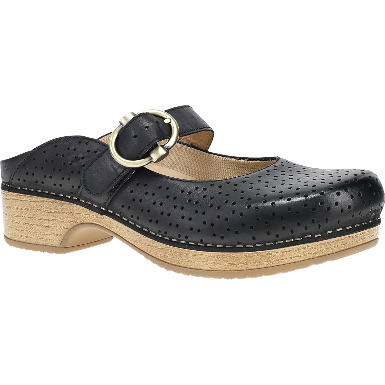 Womens Dansko Dansko Blaire Clog Women's Open Back Clogs Black Leather Black Leather