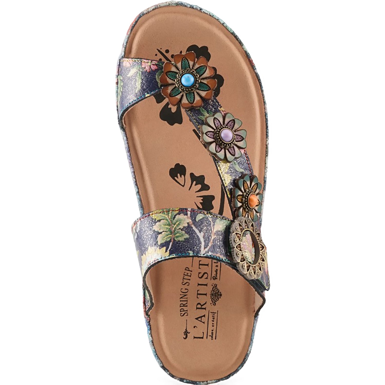 Womens L'artiste by spring step L'Artiste by Spring Step Blissbloom Women's Sandals Navy Multi Navy Multi