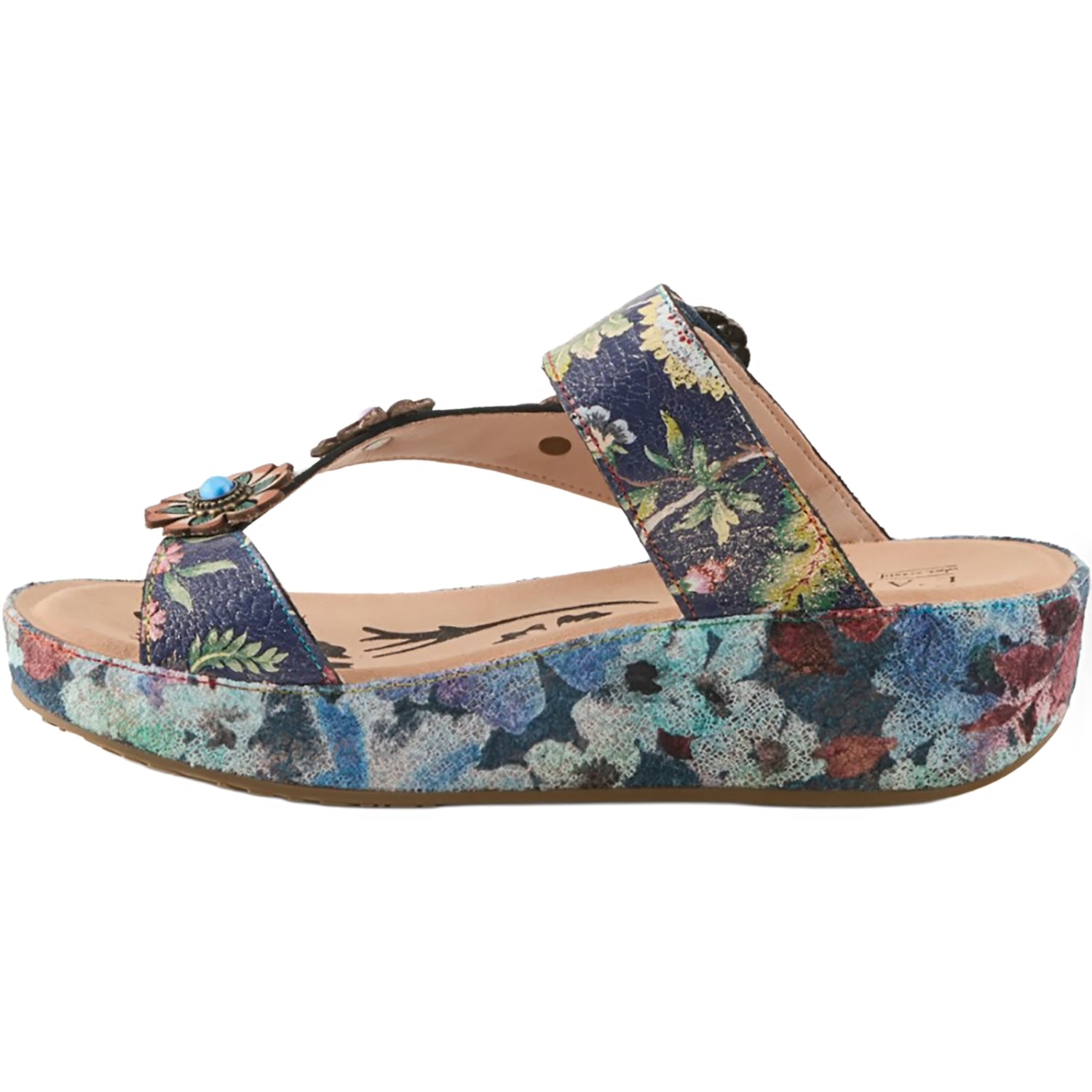 Womens L'artiste by spring step L'Artiste by Spring Step Blissbloom Women's Sandals Navy Multi Navy Multi