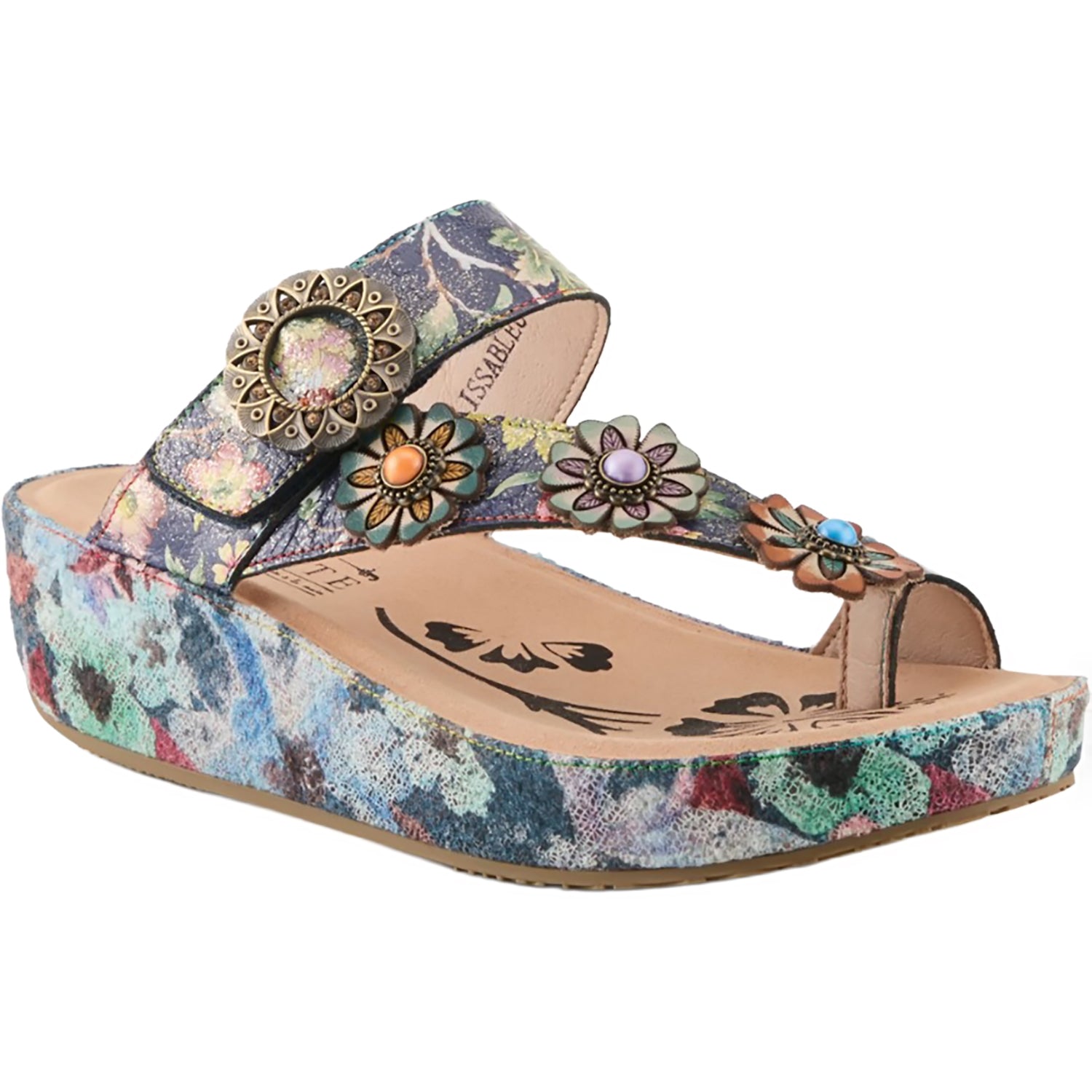 Womens L'artiste by spring step L'Artiste by Spring Step Blissbloom Women's Sandals Navy Multi Navy Multi