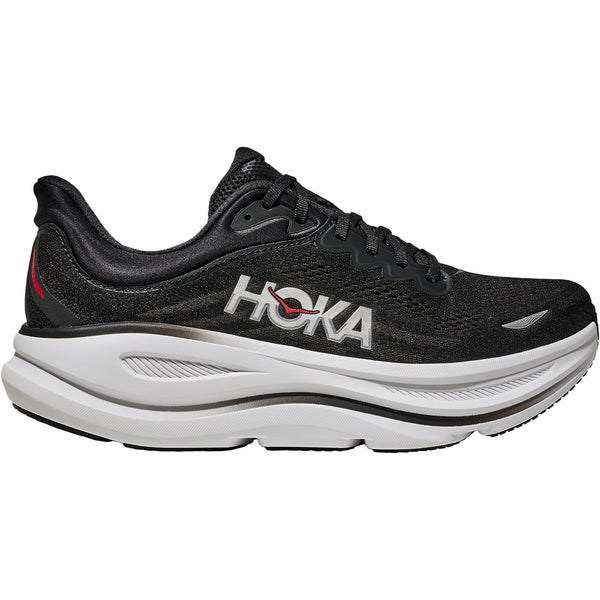 HOKA BONDAI9 ブラック Hoka Bondi 9 Men's Athletic Shoes Black/Vermillion (Neutral