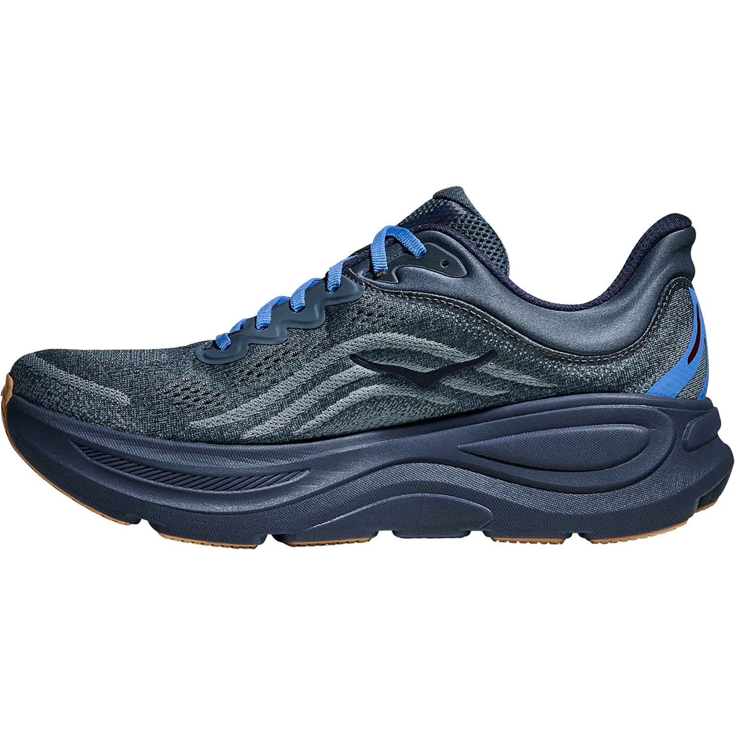 Mens Hoka one one Hoka Bondi 9 Men's Athletic Shoes Faded Navy/Slate Blue (Neutral Support) Faded Navy/Slate Blue