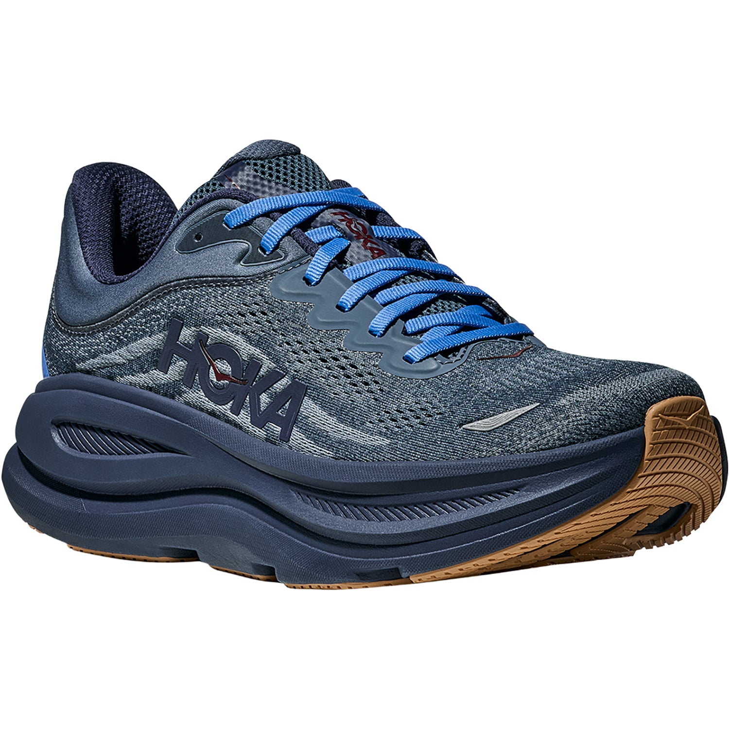 Mens Hoka one one Hoka Bondi 9 Men's Athletic Shoes Faded Navy/Slate Blue (Neutral Support) Faded Navy/Slate Blue