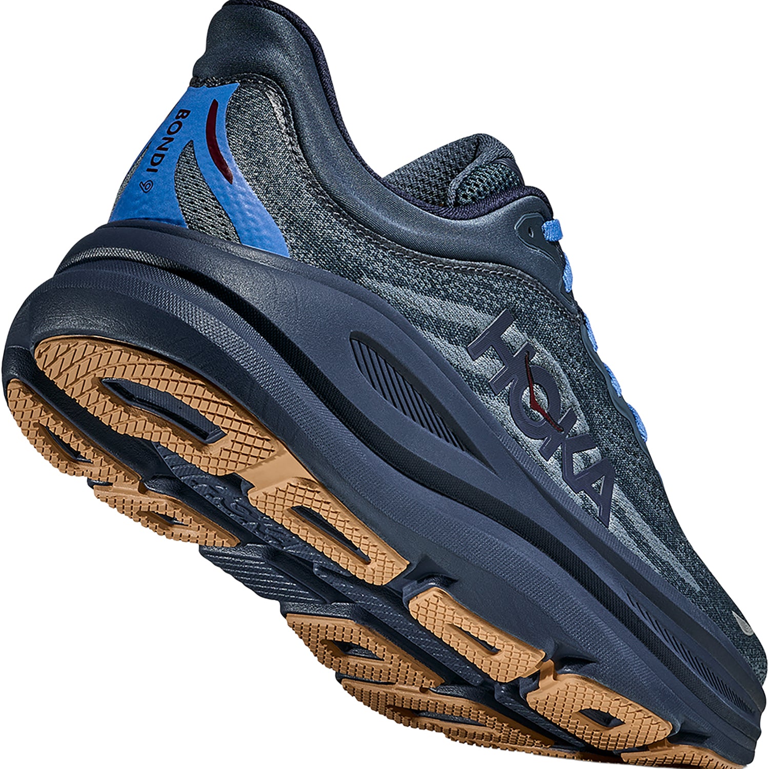 Mens Hoka one one Hoka Bondi 9 Men's Athletic Shoes Faded Navy/Slate Blue (Neutral Support) Faded Navy/Slate Blue