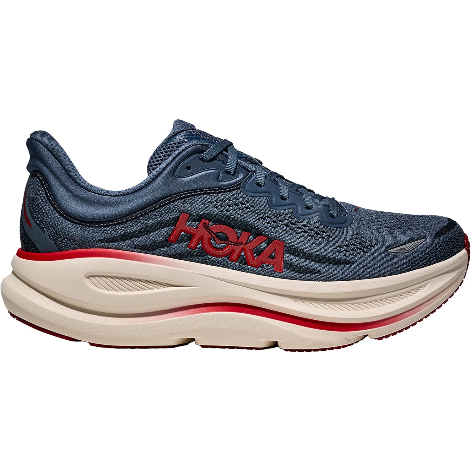 Mens Hoka one one Men's Hoka Bondi 9 Thunder Cloud/Vermillion (Neutral Support) Thunder Cloud/Vermillion