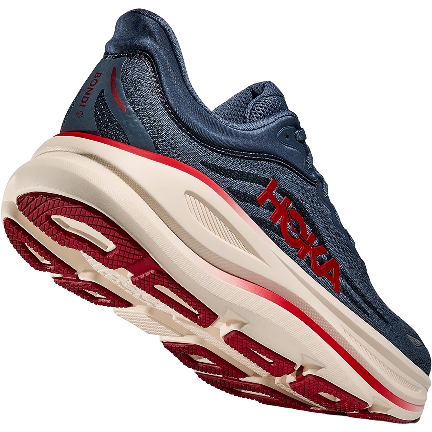 Mens Hoka one one Men's Hoka Bondi 9 Thunder Cloud/Vermillion (Neutral Support) Thunder Cloud/Vermillion