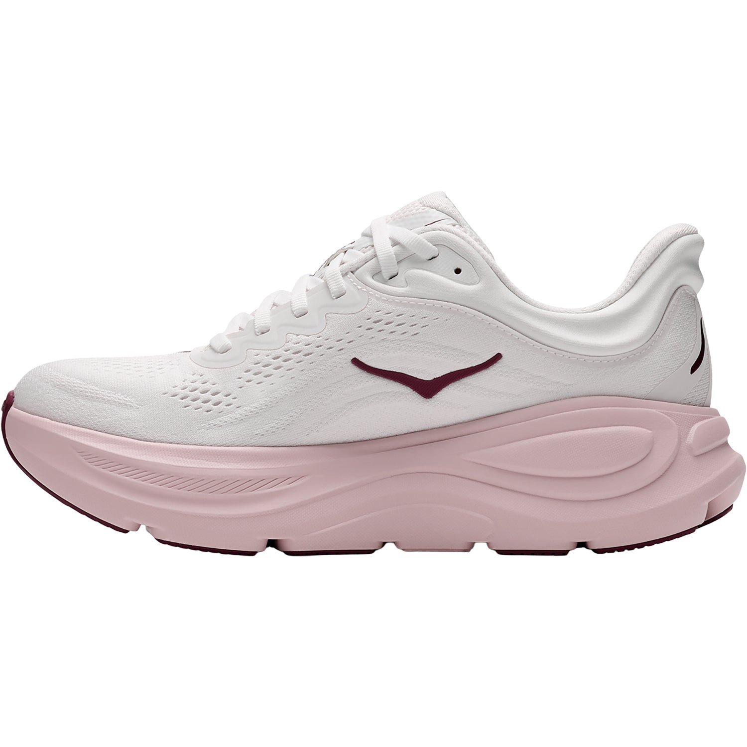 Womens Hoka one one Hoka Bondi 9 Women's Athletic Shoes White/Pink Opal (Neutral Support) White/Pink Opal