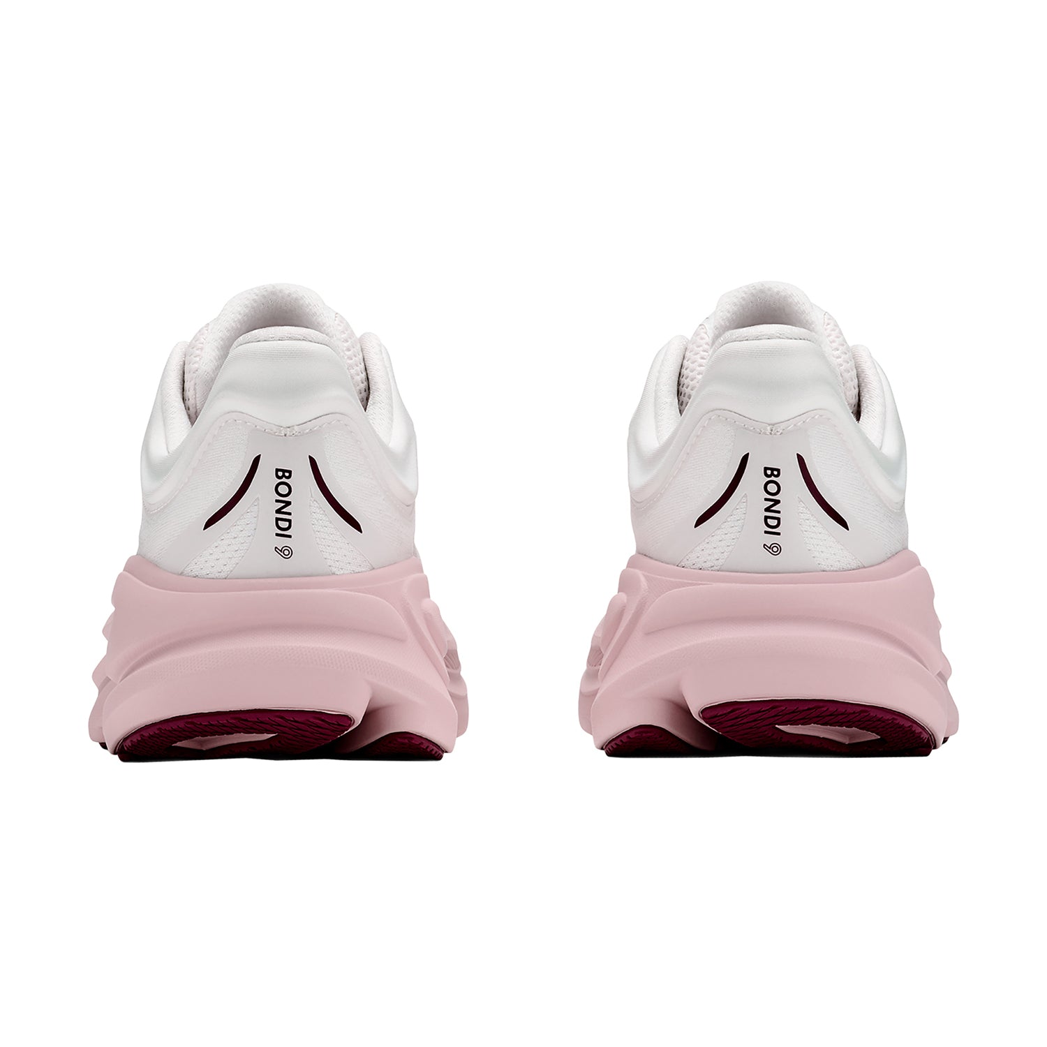 Womens Hoka one one Hoka Bondi 9 Women's Athletic Shoes White/Pink Opal (Neutral Support) White/Pink Opal