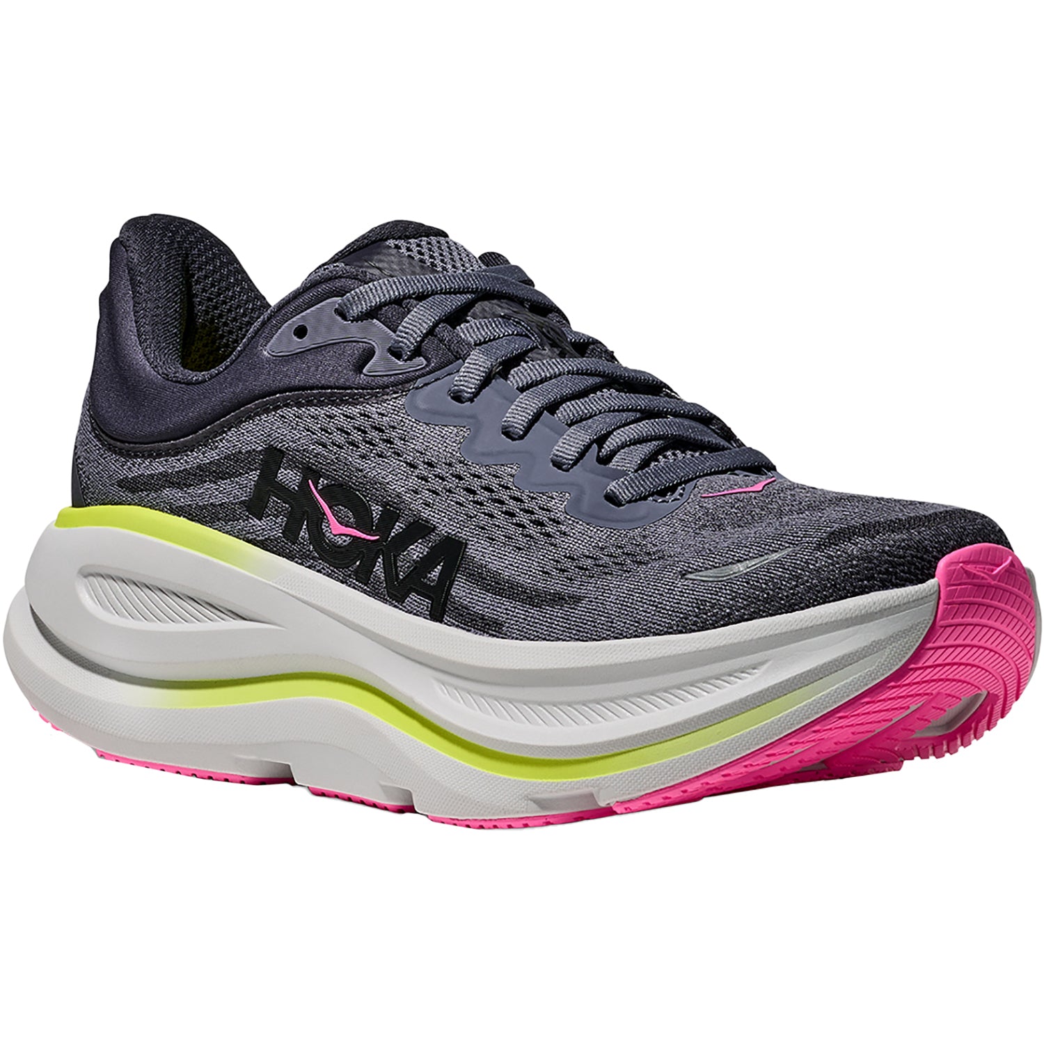Womens Hoka one one Women's Hoka Bondi 9 Charcoal Grey/Grey Skies (Neutral Support) Charcoal Grey/Grey Skies