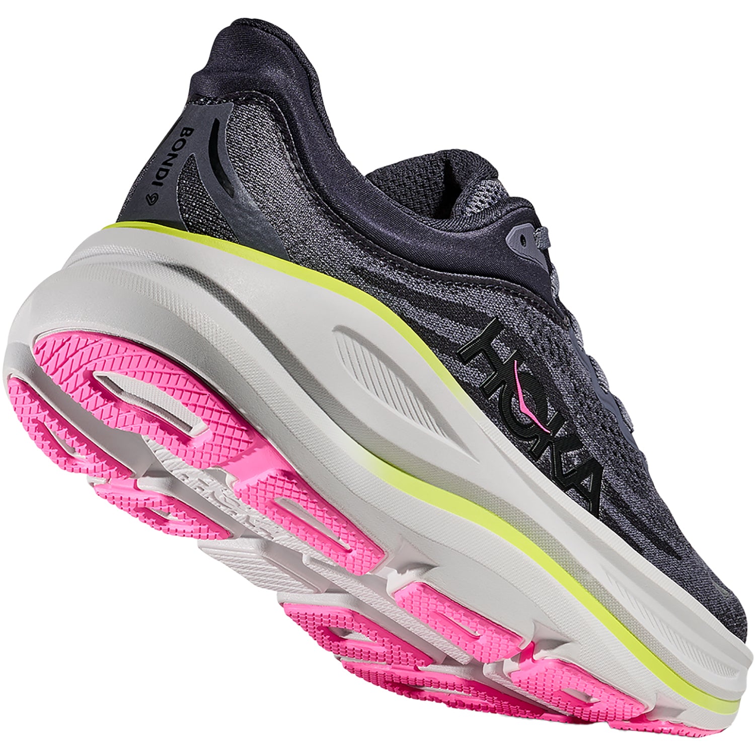 Womens Hoka one one Women's Hoka Bondi 9 Charcoal Grey/Grey Skies (Neutral Support) Charcoal Grey/Grey Skies