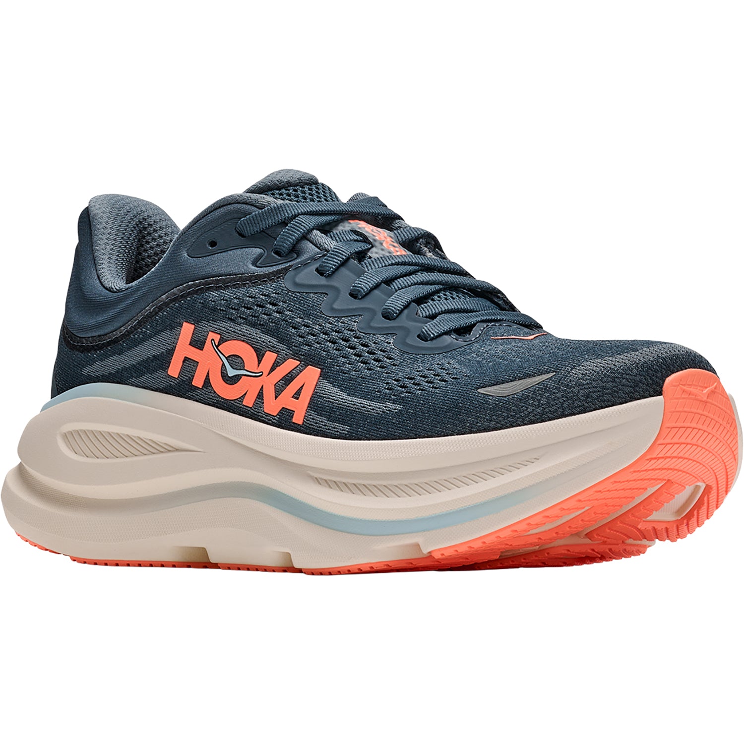 Womens Hoka one one Hoka Bondi 9 Women's Athletic Shoes Faded Navy/Slate Blue (Neutral Support) Faded Navy/Slate Blue