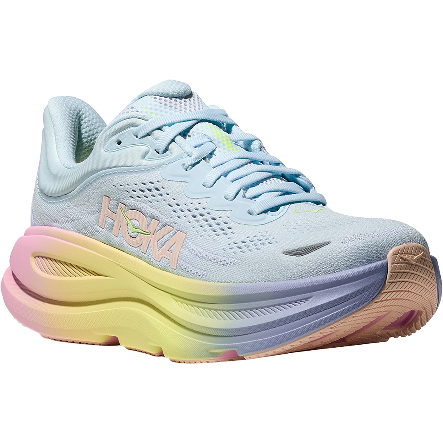 Womens Hoka one one Hoka Bondi 9 (Neutral Support) Women's Athletic Shoes Glimmering Blue/Overcast Glimmering Blue/Overcast