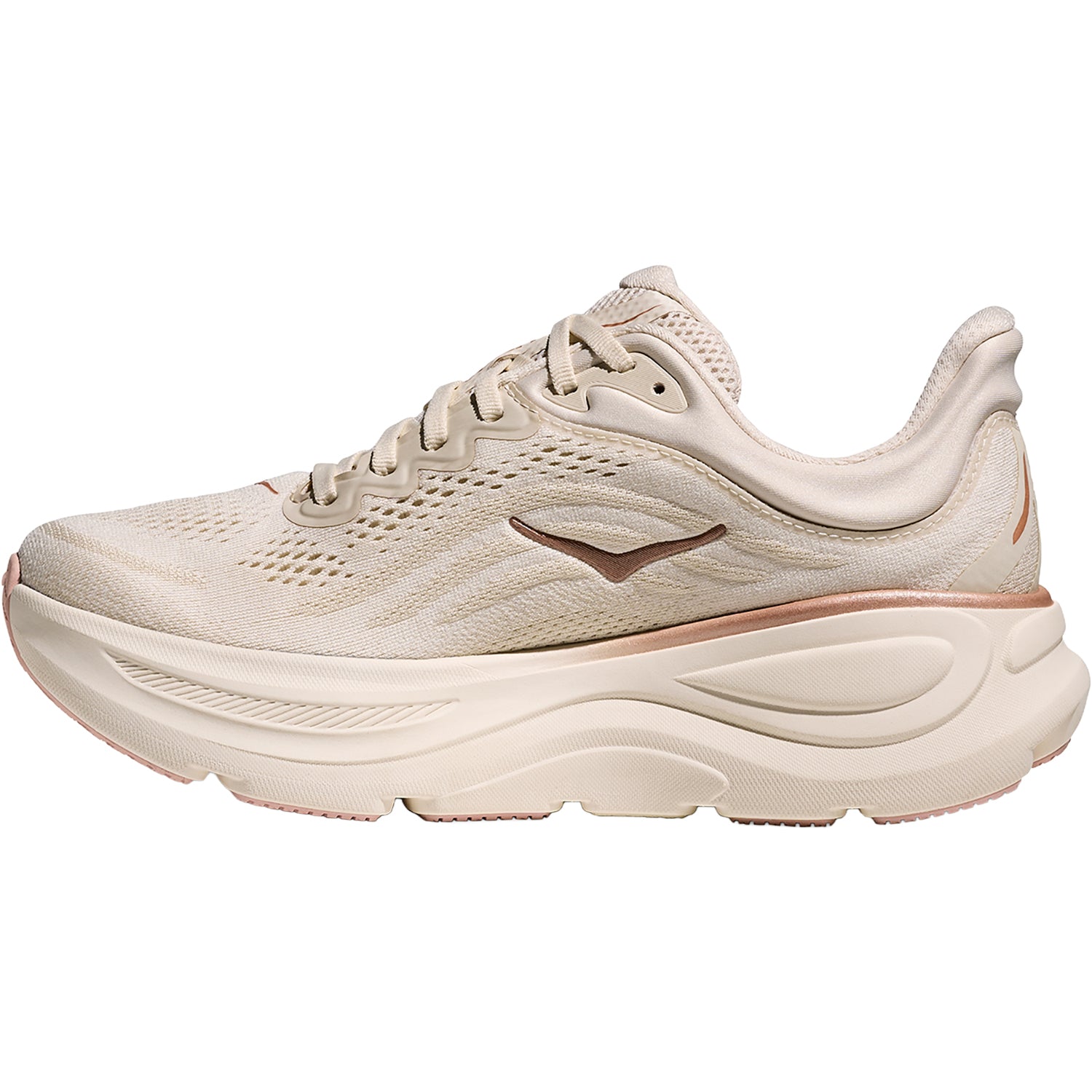 Womens Hoka one one Women's Hoka Bondi 9 Oat Milk/Rose Gold (Neutral Support) Oat Milk/Rose Gold