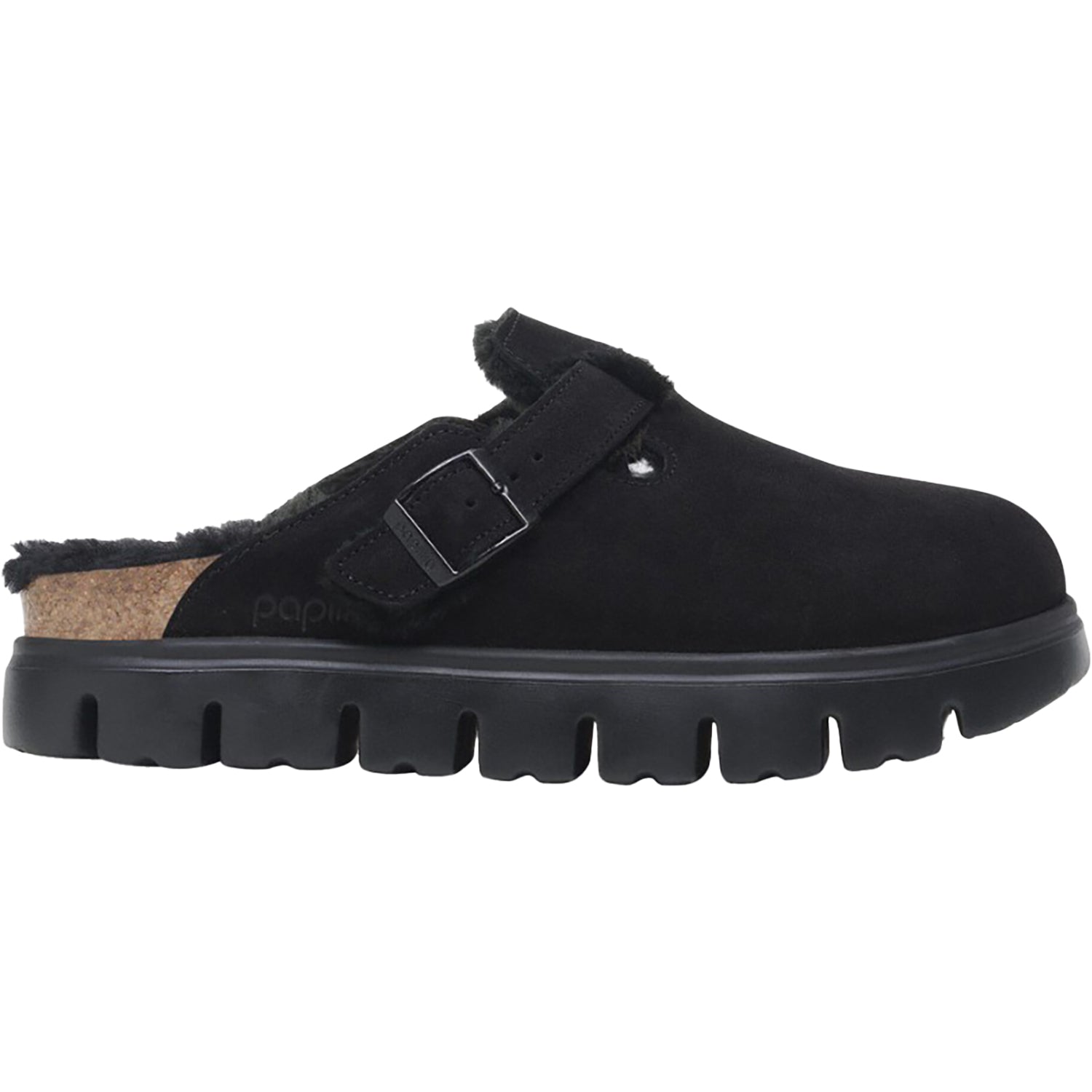 Women's Birkenstock Boston Chunky Shearling Black/Black