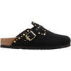Womens Birkenstock Birkenstock Boston Rivets Women's Clogs Black Suede Black Suede