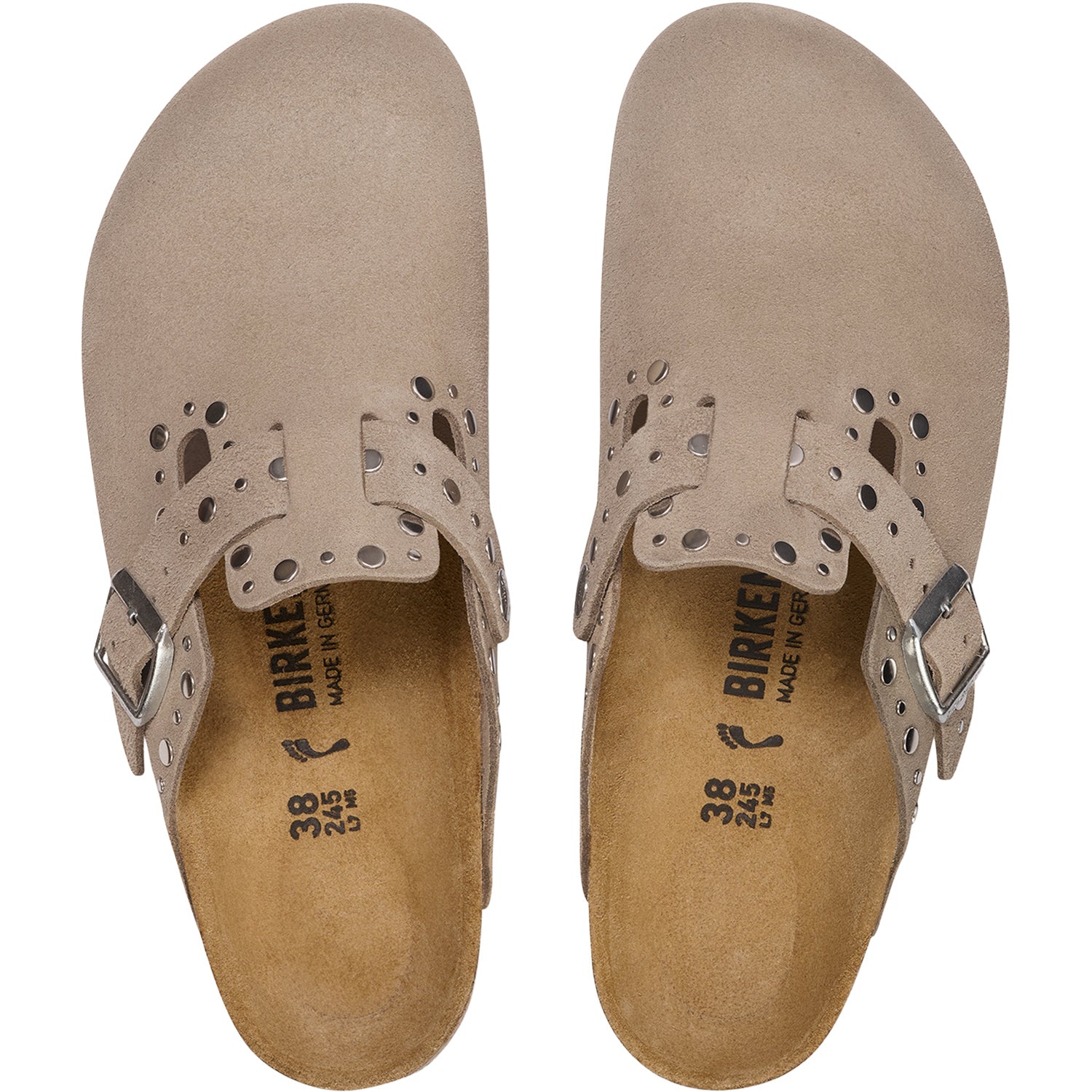 Women's Birkenstock Boston Rivets Taupe Suede – Footwear etc.