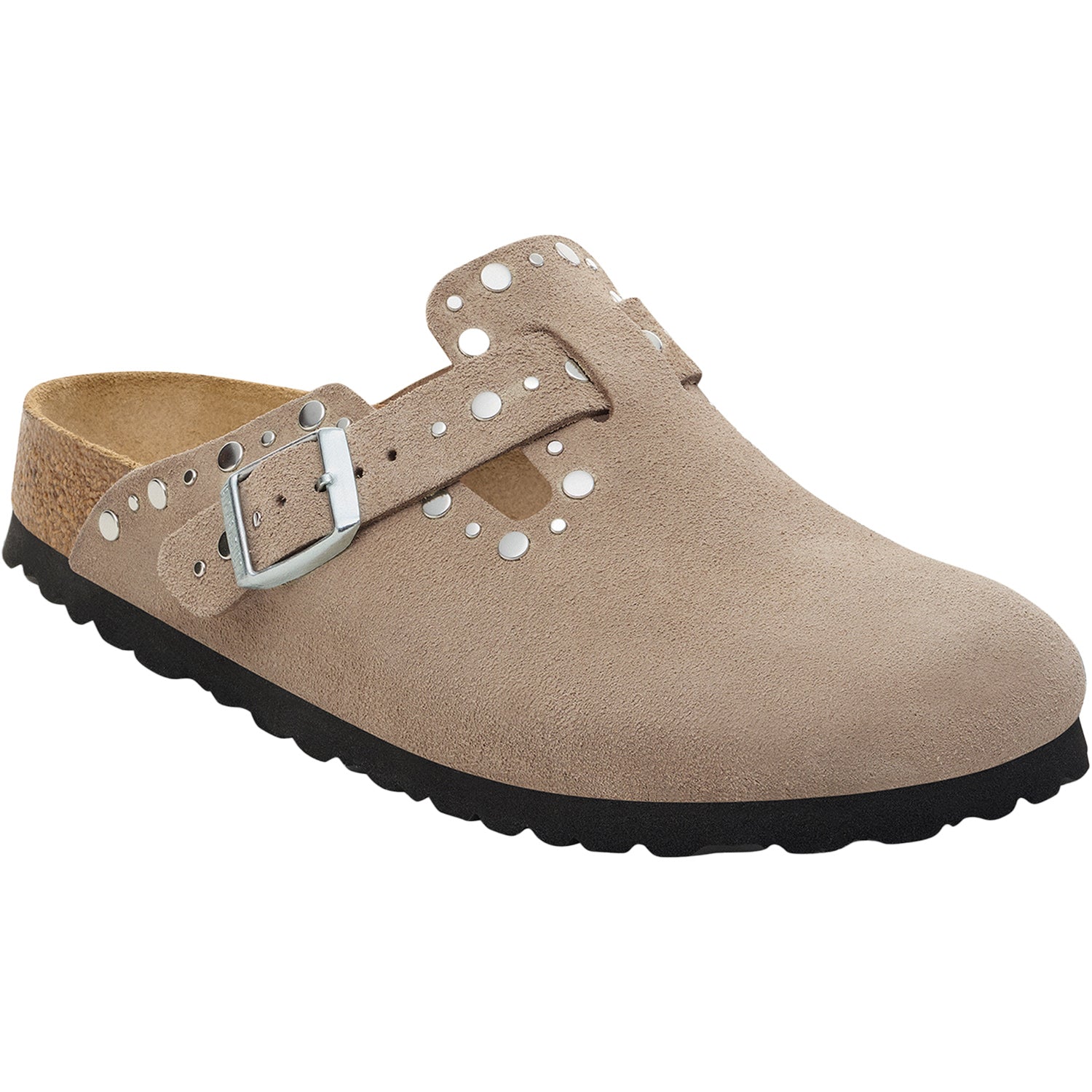 Womens Birkenstock Birkenstock Boston Rivets Women's Clogs Taupe Suede Taupe Suede