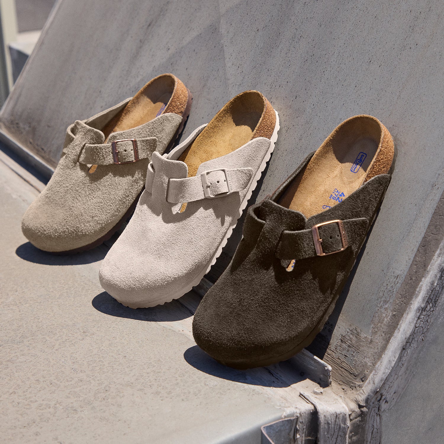 Unisex Birkenstock Birkenstock Boston Unisex Clogs Oyster Suede Oyster Suede