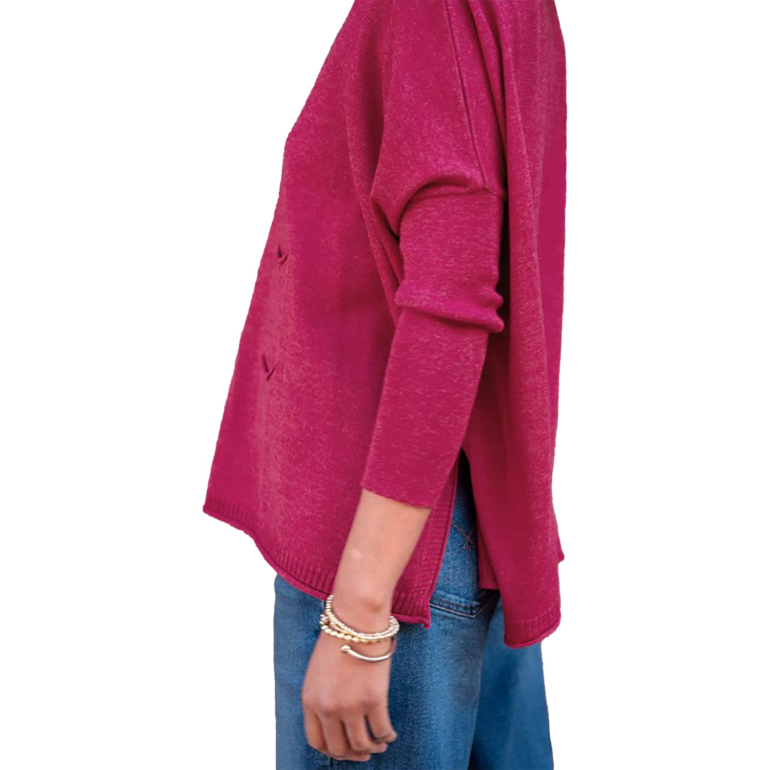 Womens Mersea Mersea Catalina Crewneck Sweater Women's Long Sleeve Top Dragonfruit Dragonfruit