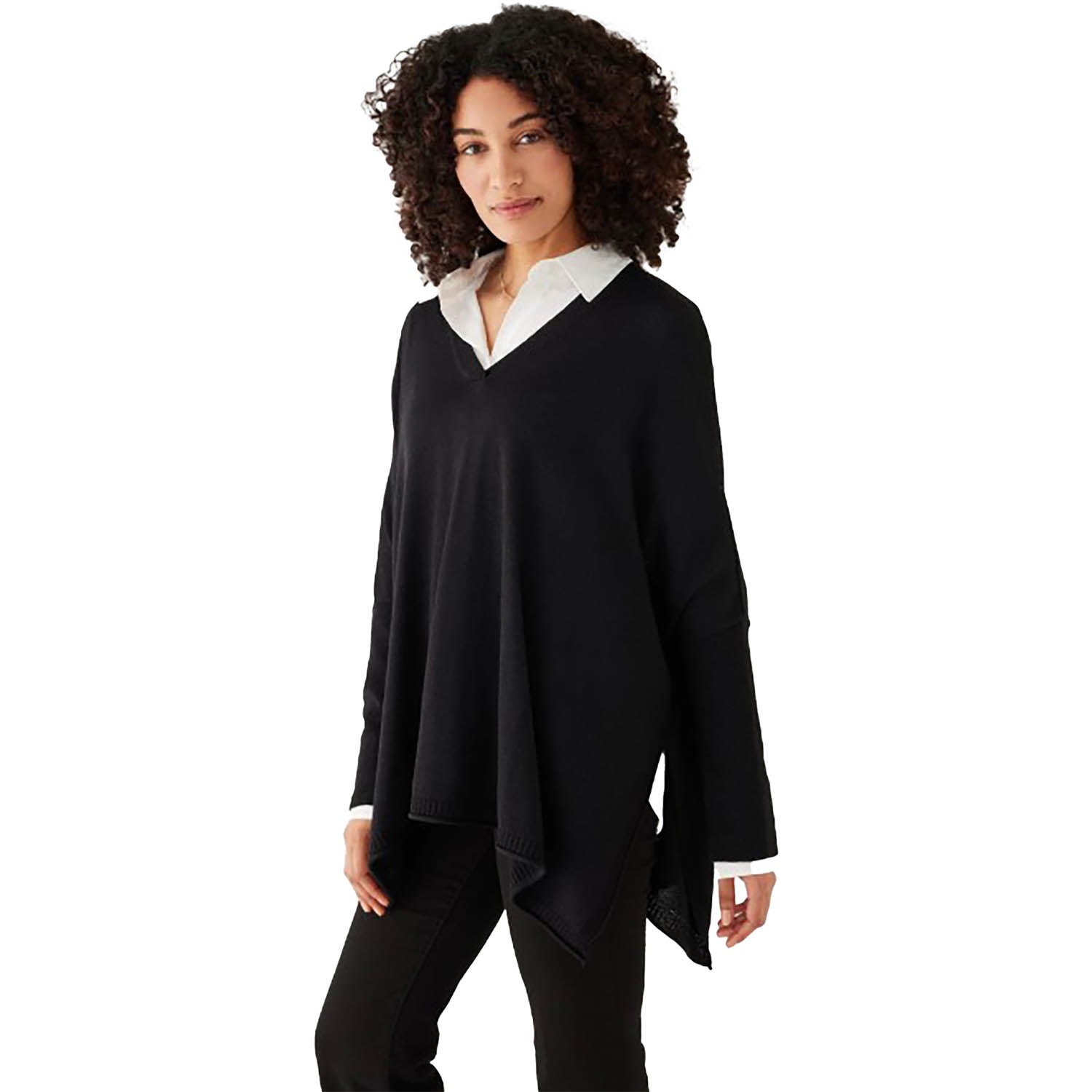 Womens Mersea Mersea Catalina V-Neck Sweater Women's Long Sleeve Top Black Black