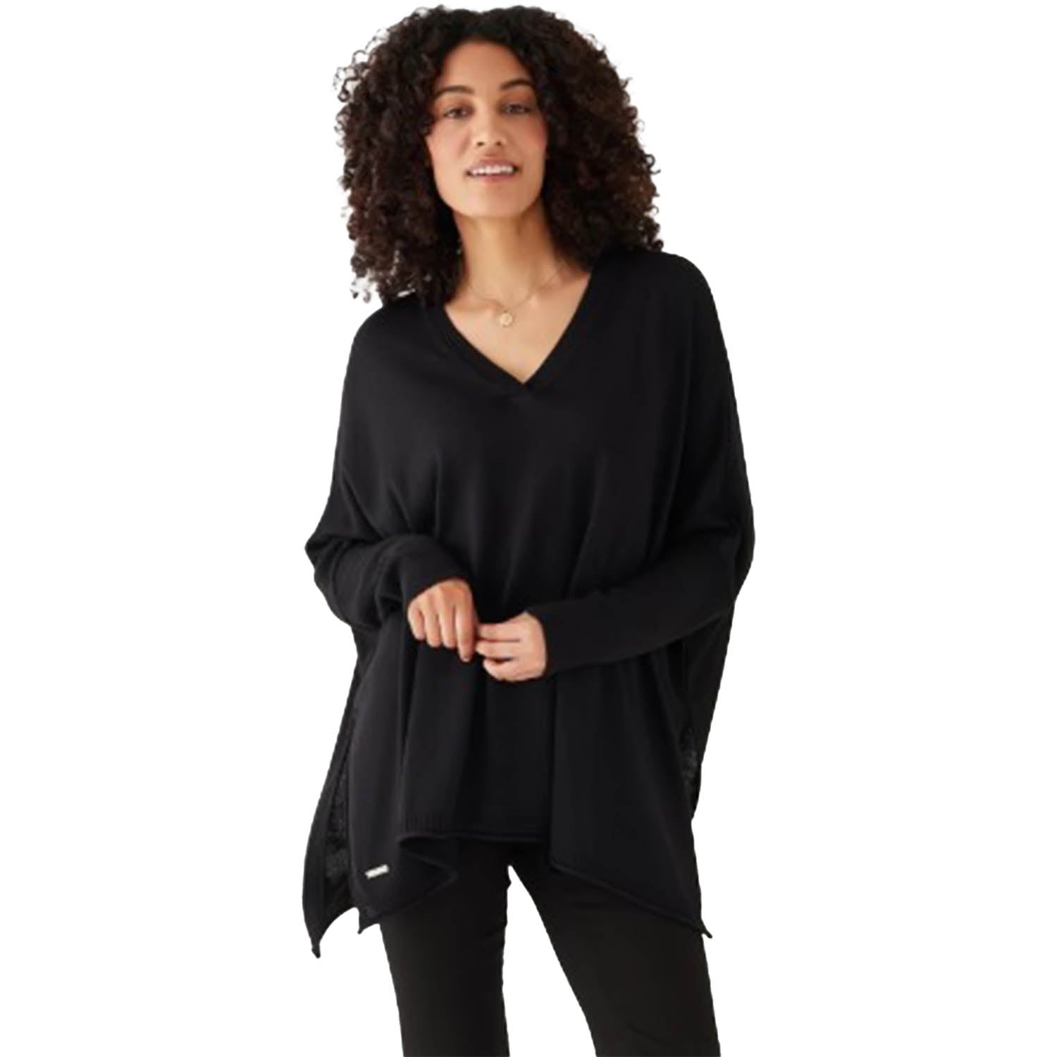 Womens Mersea Mersea Catalina V-Neck Sweater Women's Long Sleeve Top Black Black