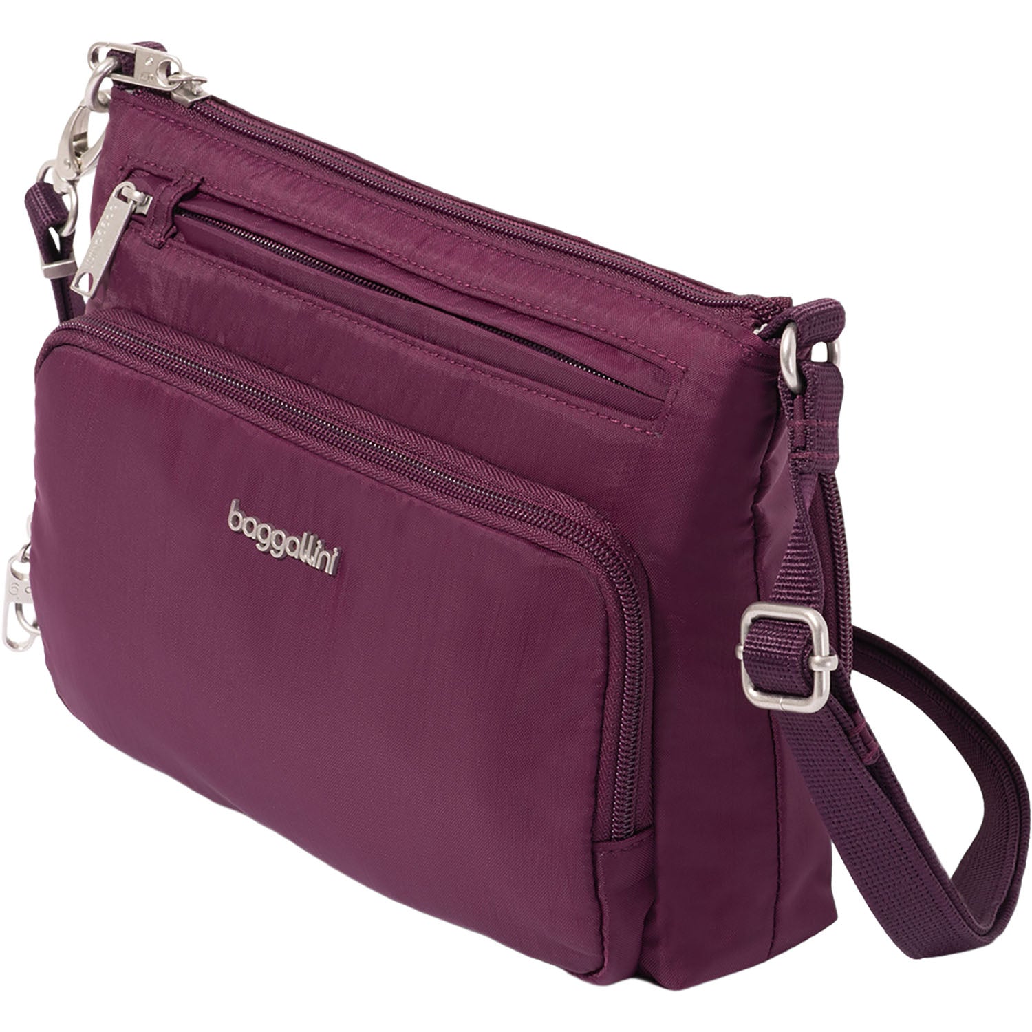 Womens Baggallini Baggallini Classic Anti-Theft Keepsake Crossbody Handbag Mulberry Mulberry