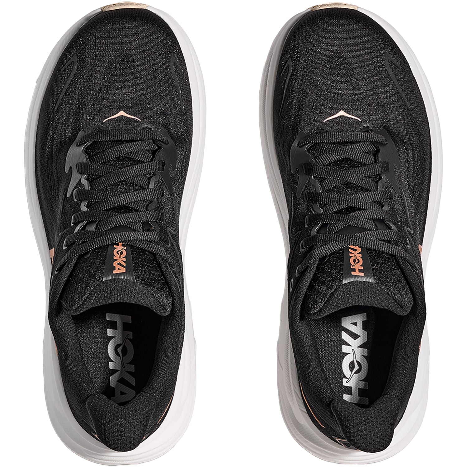 Womens Hoka one one Women's Hoka Clifton 10 Black/Rose Gold (Neutral Support) Black/Rose Gold