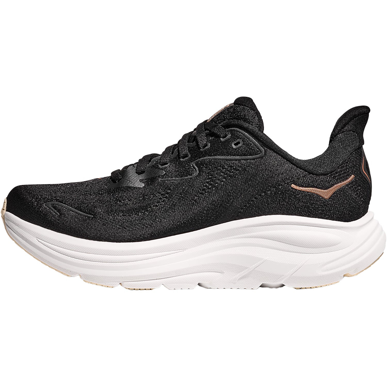 Womens Hoka one one Women's Hoka Clifton 10 Black/Rose Gold (Neutral Support) Black/Rose Gold